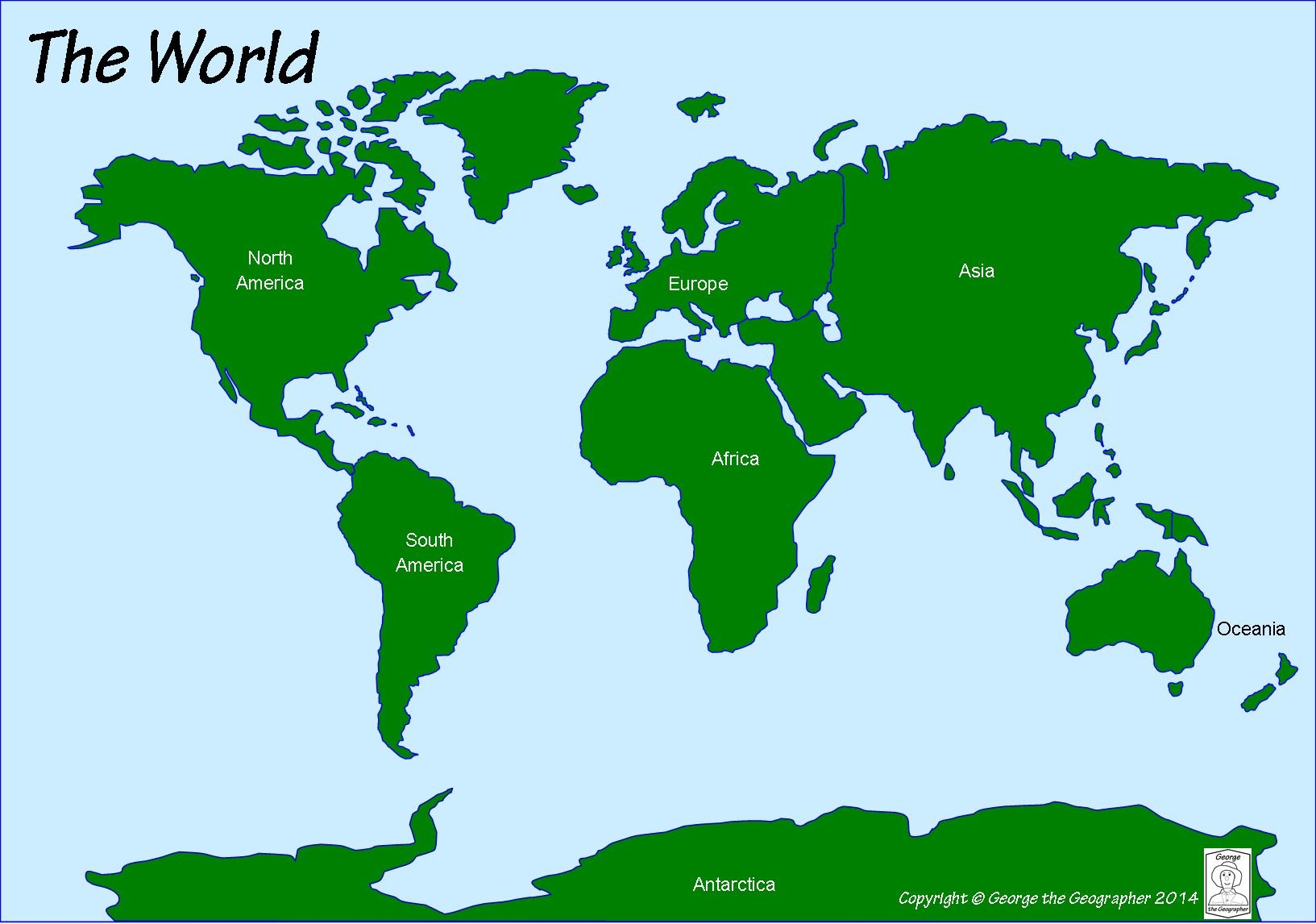 Continents Of The World Map Printable