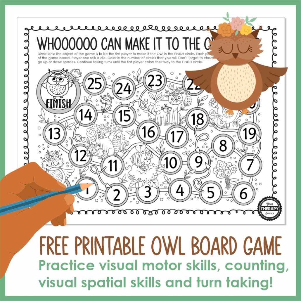 Owl Board Game Free Owl Printable Your Therapy Source