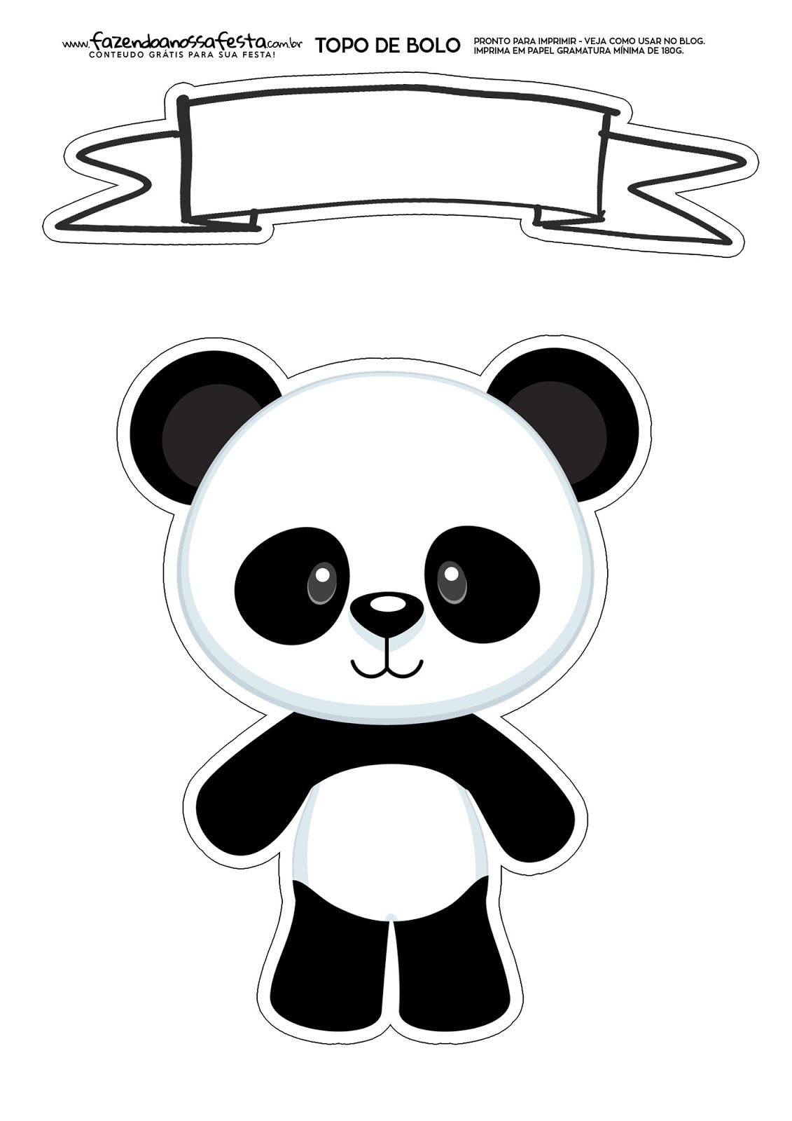 Panda Bear Free Printable Cake Toppers Oh My Baby 