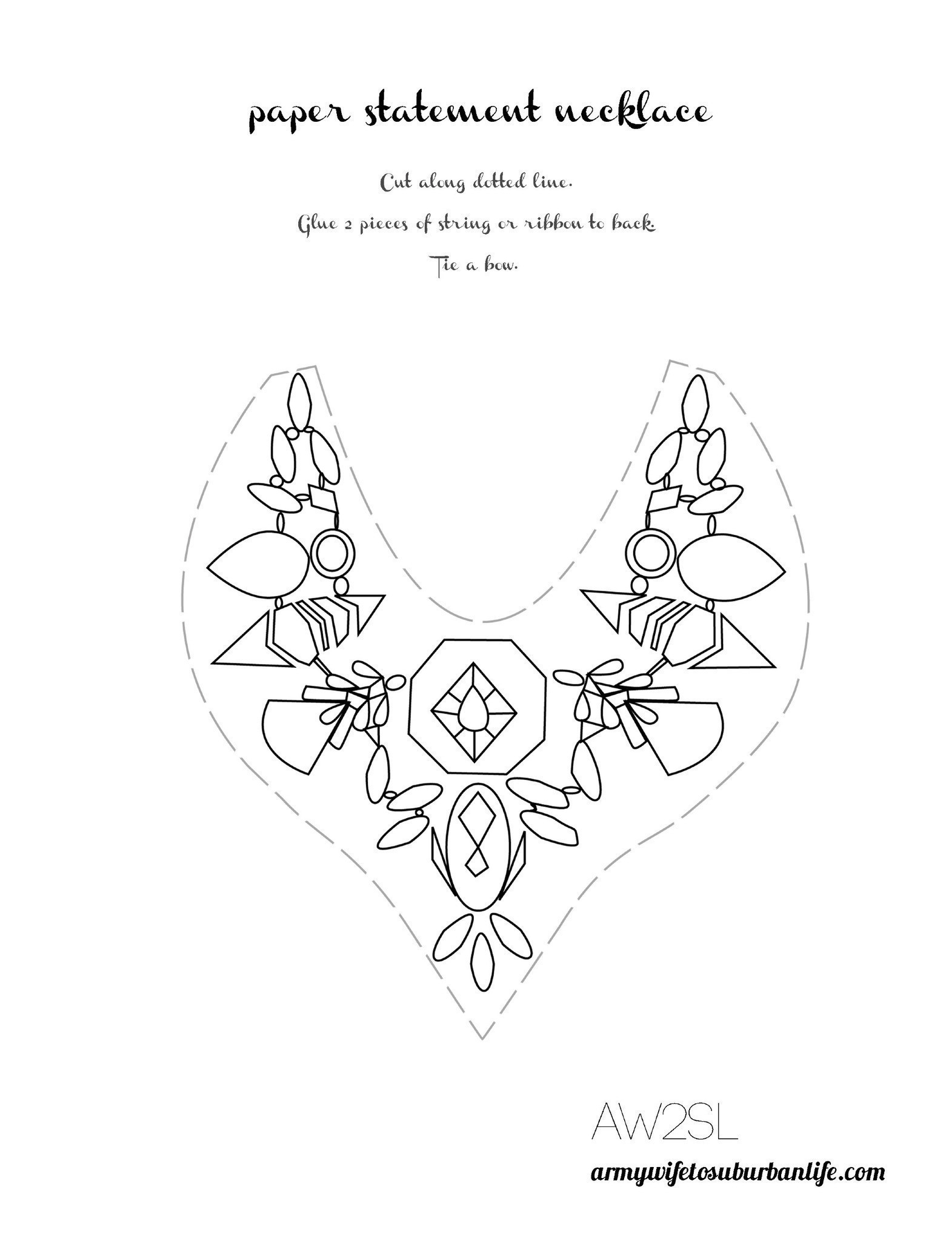 Paper Necklace Printable Craft How To Make A Paper Necklace Papercraft On Cut Out Keep Paper Necklace Printable Craft How To Make A Paper Necklace Papercraft On Cut Out Keep