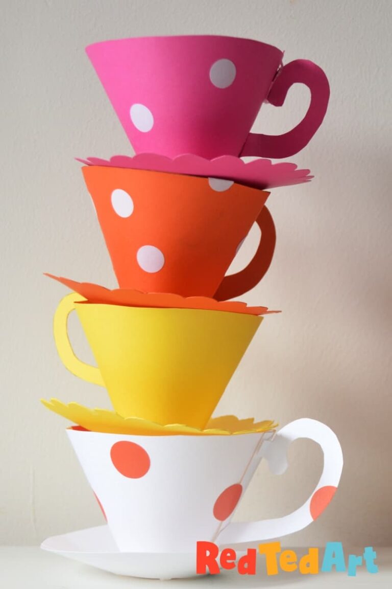 Paper Teacup Printable U0026 Tea Party Games Red Ted Art Kids Crafts