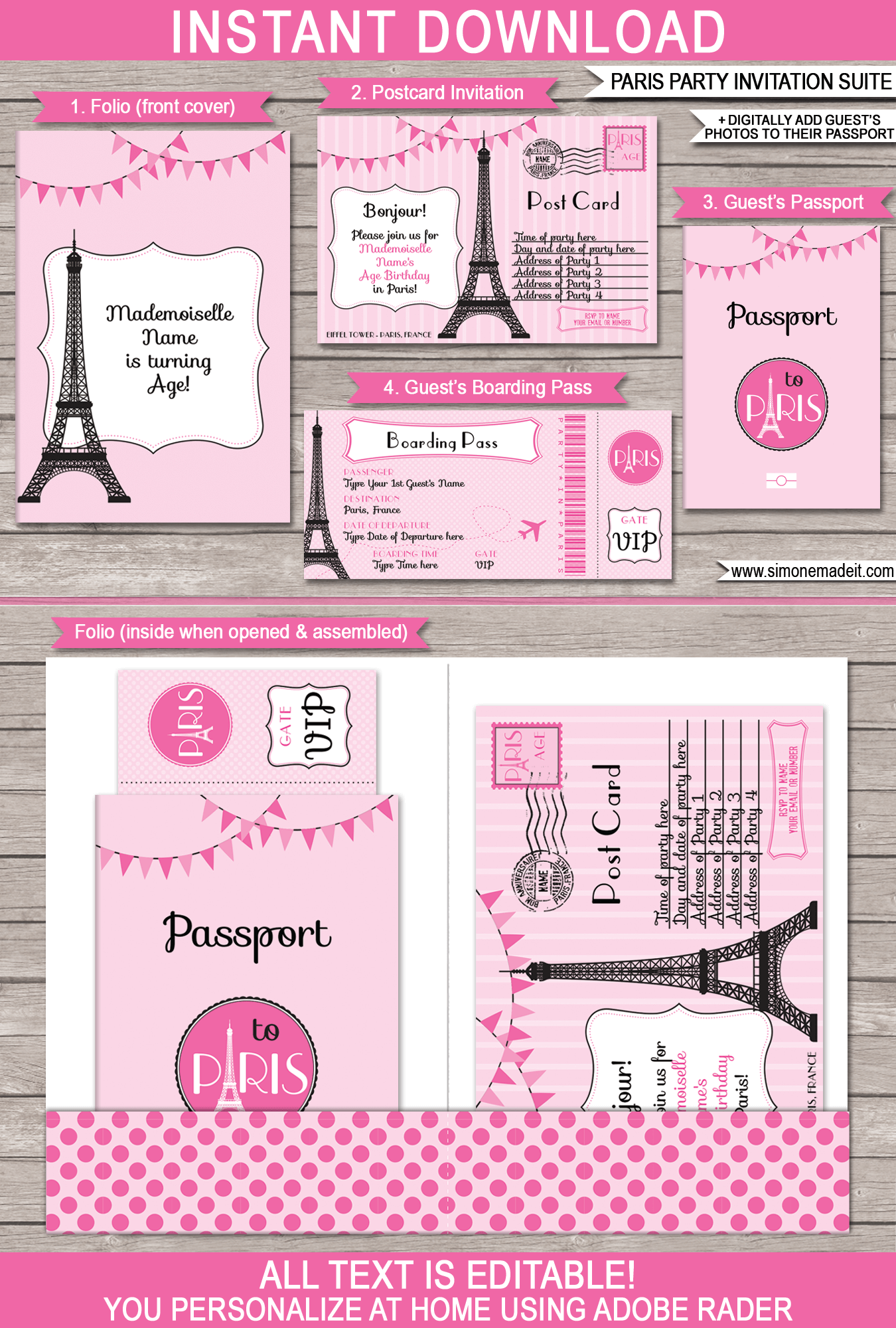 Paris Party Printables Invitations U0026 Decorations Pink Paris Party Printables Invitations U0026 Decorations Pink