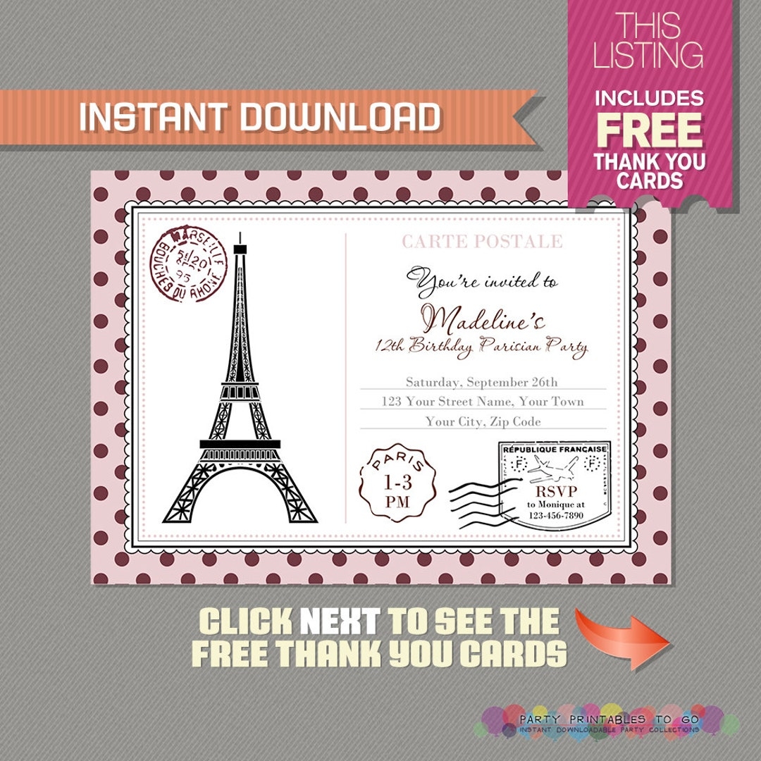 Free Printable Paris Invitations Templates Free Printable Paris Invitations Templates