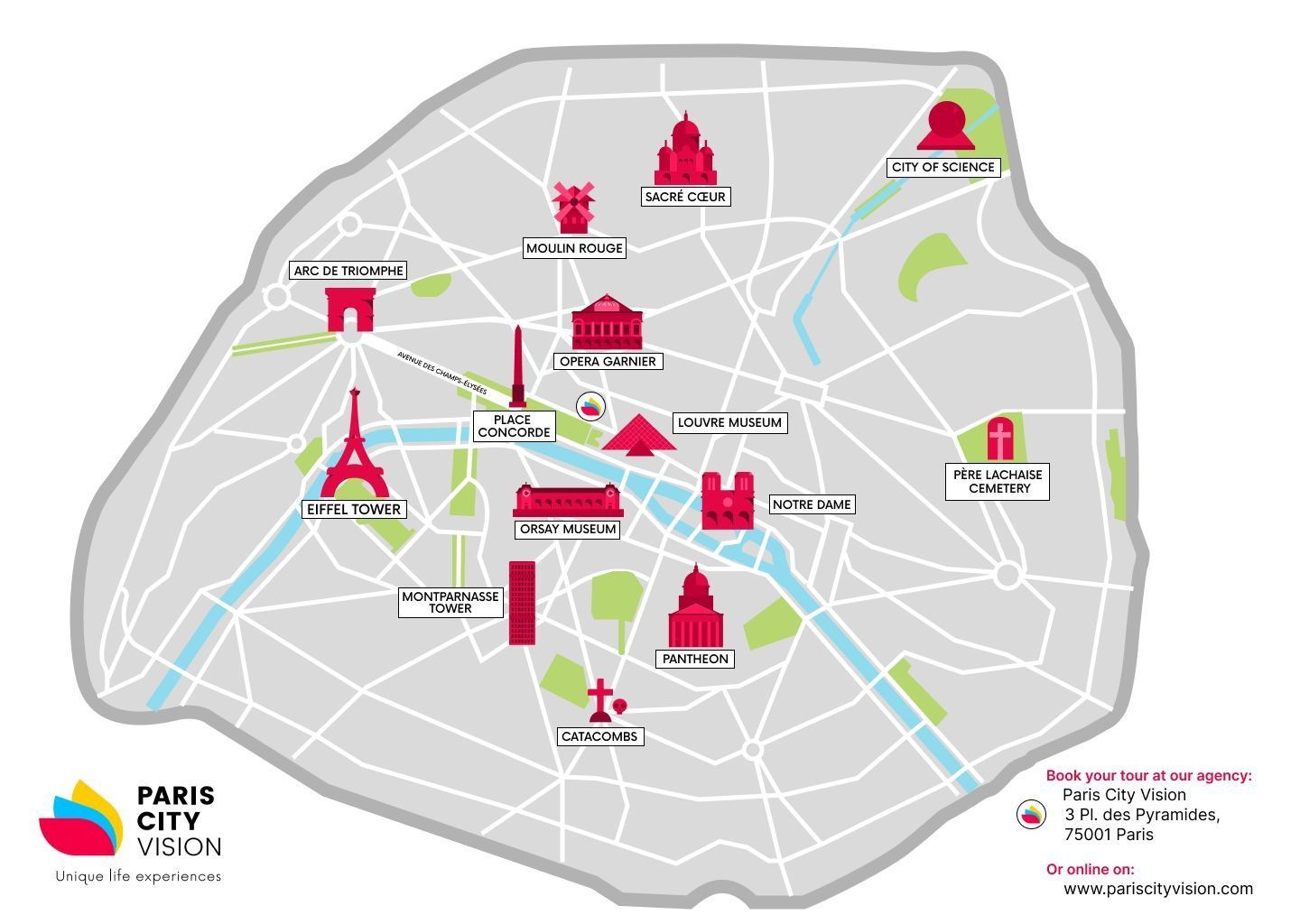 Paris Tourist Map Downloadable Map PARISCityVISION