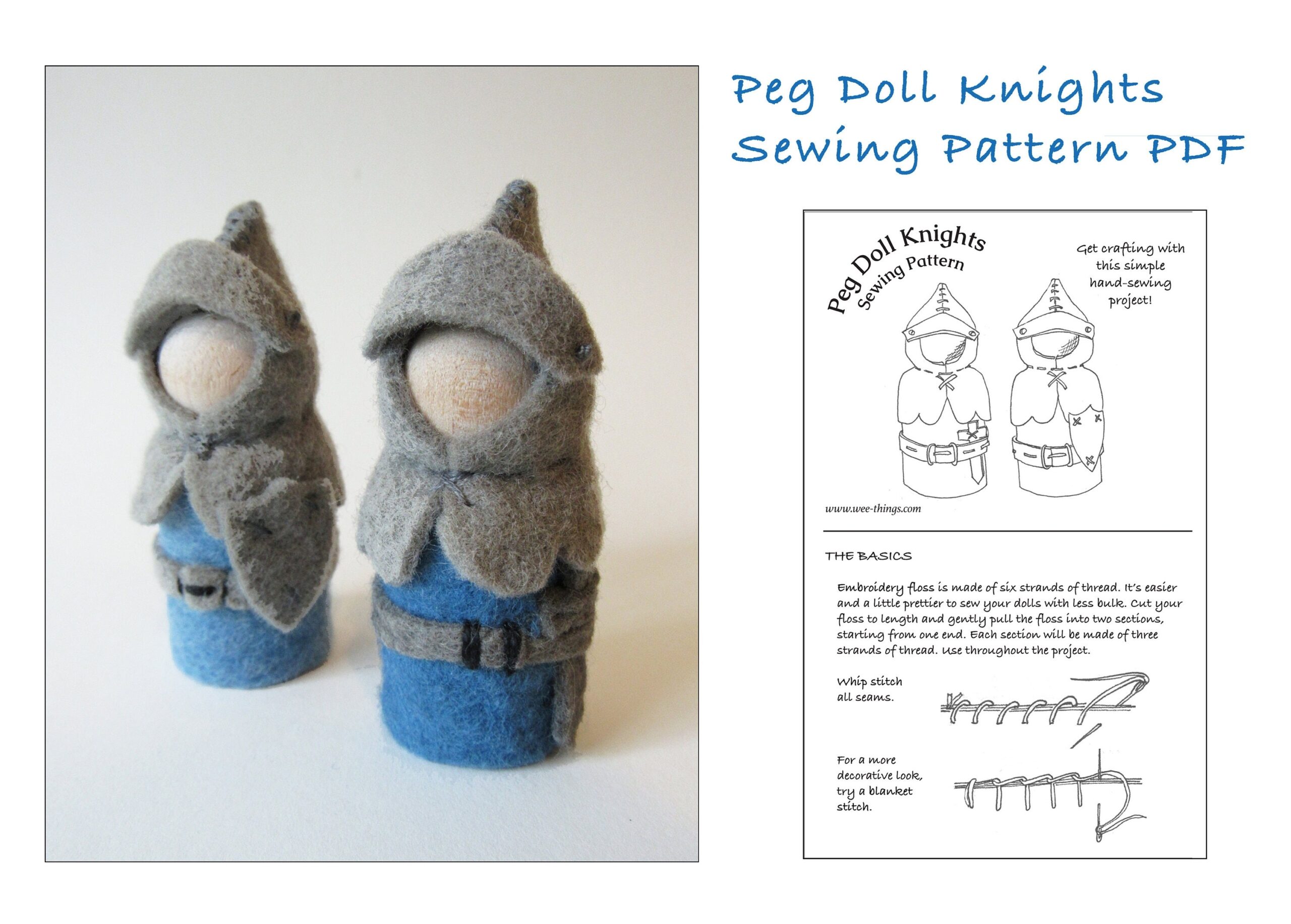 PDF Sewing Pattern For Peg Doll Knights Peg Doll Knights Waldorf Toy Pattern Etsy UK