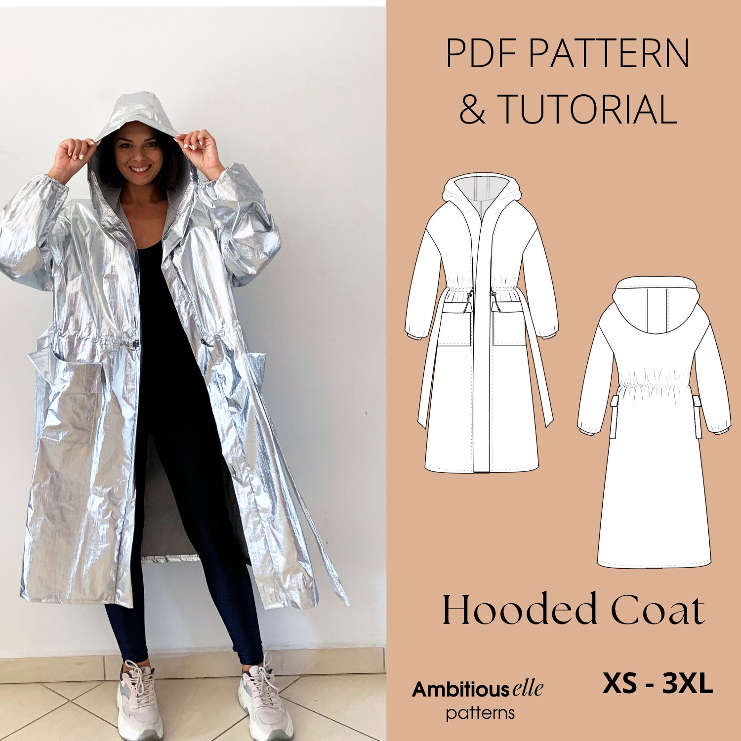 PDF Women s Raincoat Sewingpattern PDF Trenchcoat Sewing Pattern 