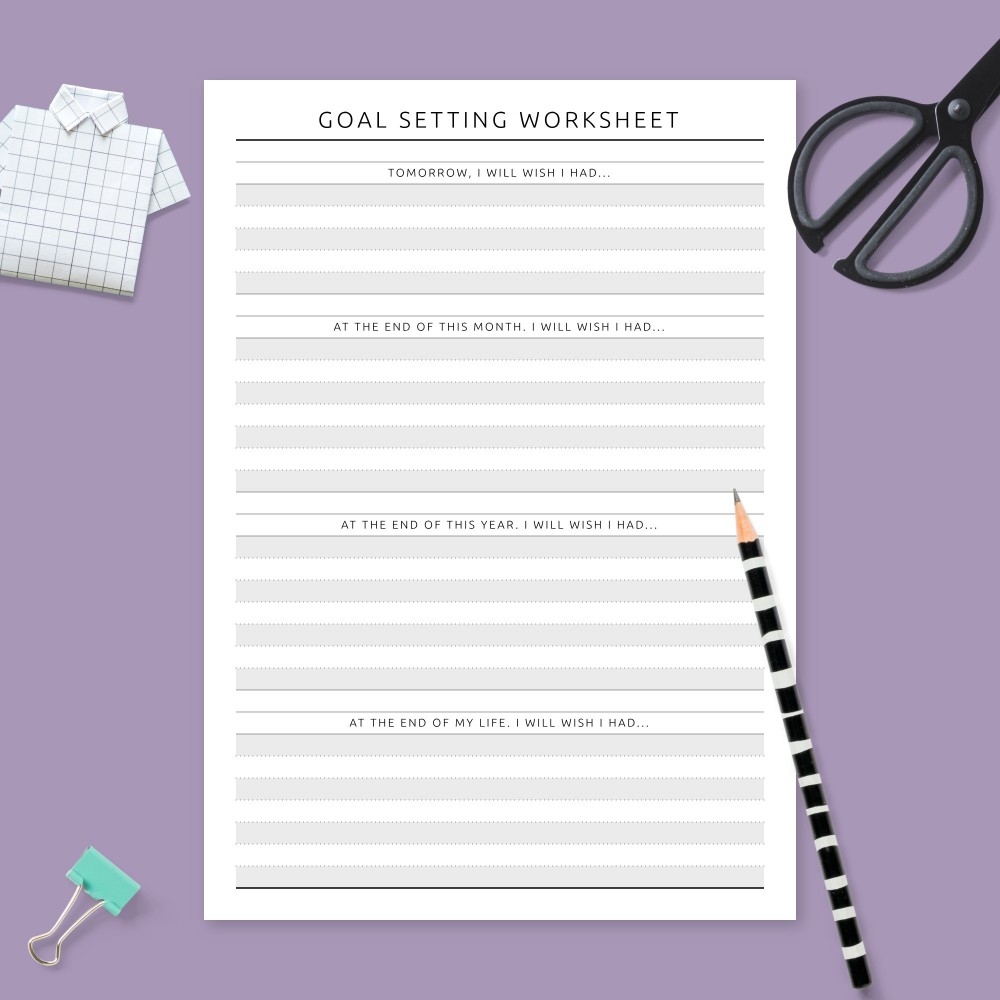 Downloadable Printable Goal Setting Worksheet