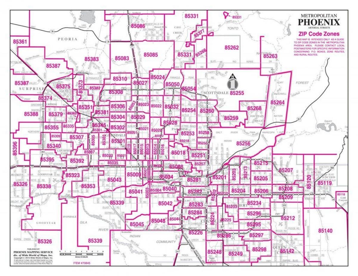 Phoenix Zip Code Map Zip Code Map Of Phoenix Arizona USA
