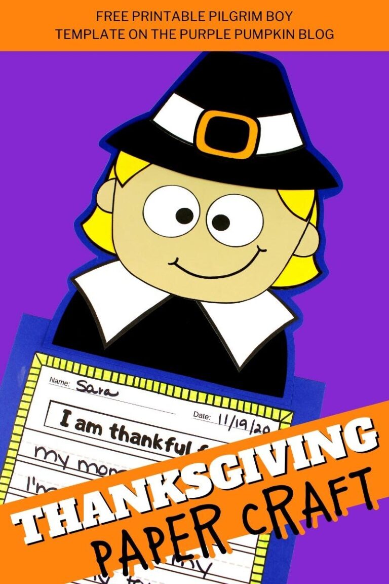 Pilgrim Boy Craftivity Thanksgiving Kids Craft U0026 Writing Project