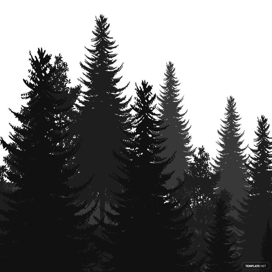 Pine Tree Silhouette In PSD Illustrator SVG JPG EPS PNG Download Template