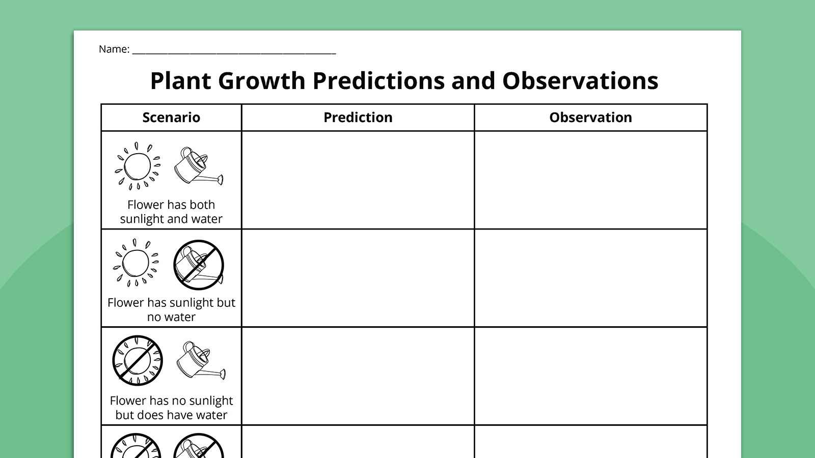 Free Printable Plant Growth Graph Template