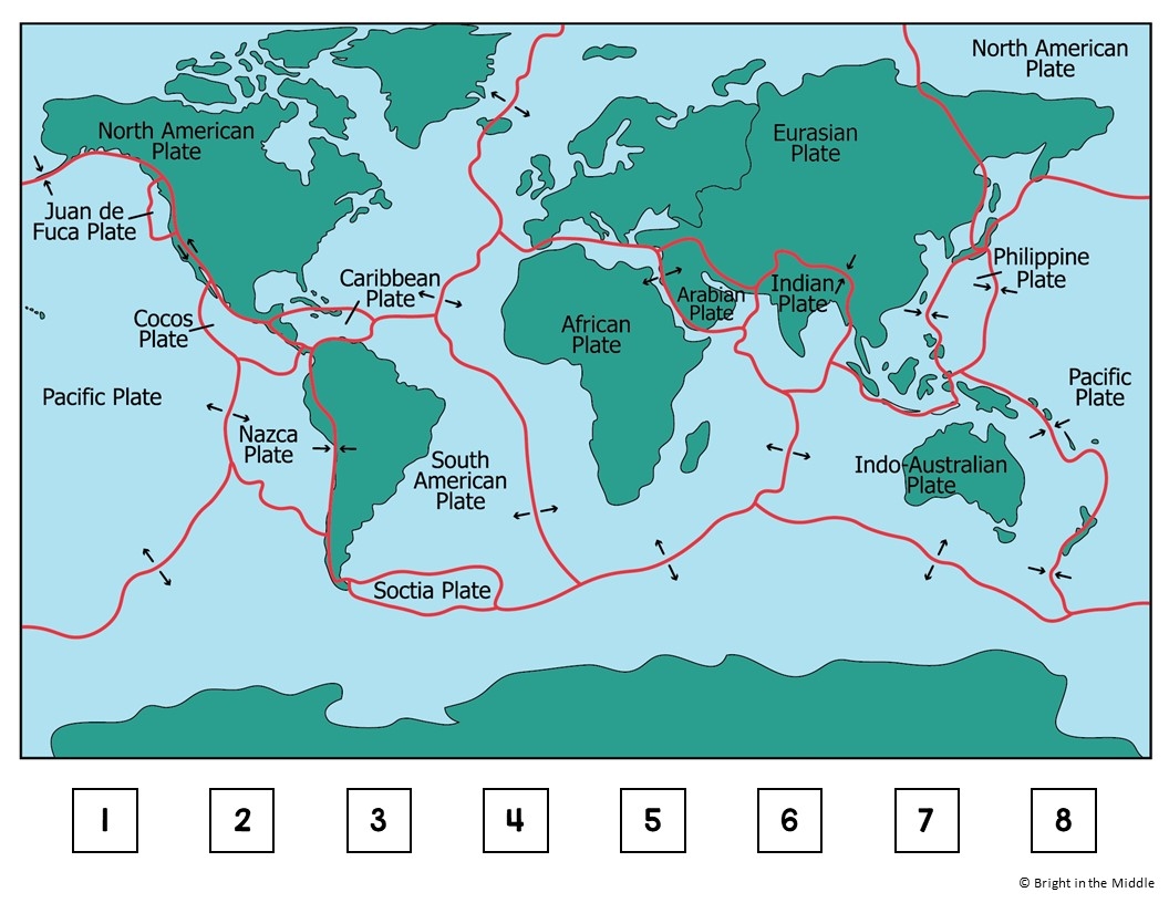 Plate Tectonics Map Printable