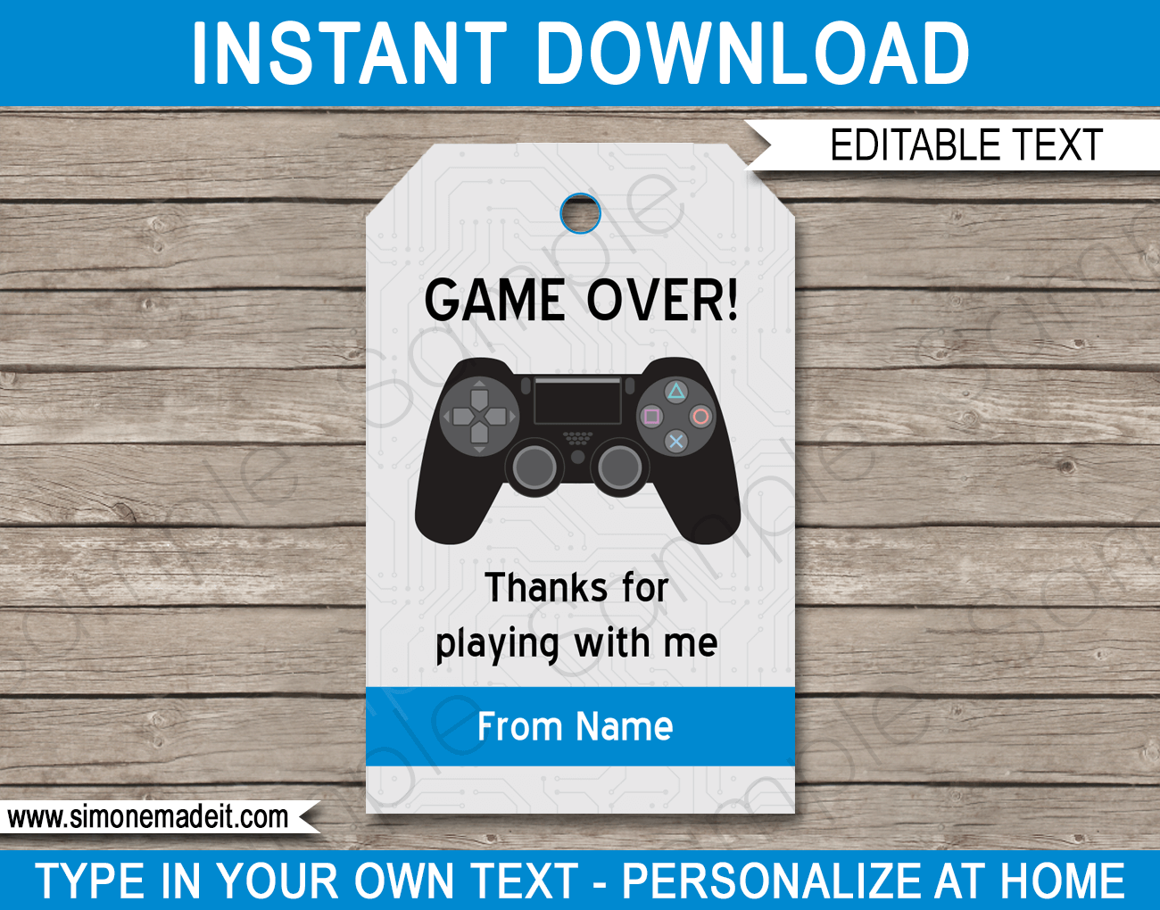 Playstation Birthday Party Printables Invitations U0026 Decorations Blue Playstation Birthday Party Printables Invitations U0026 Decorations Blue