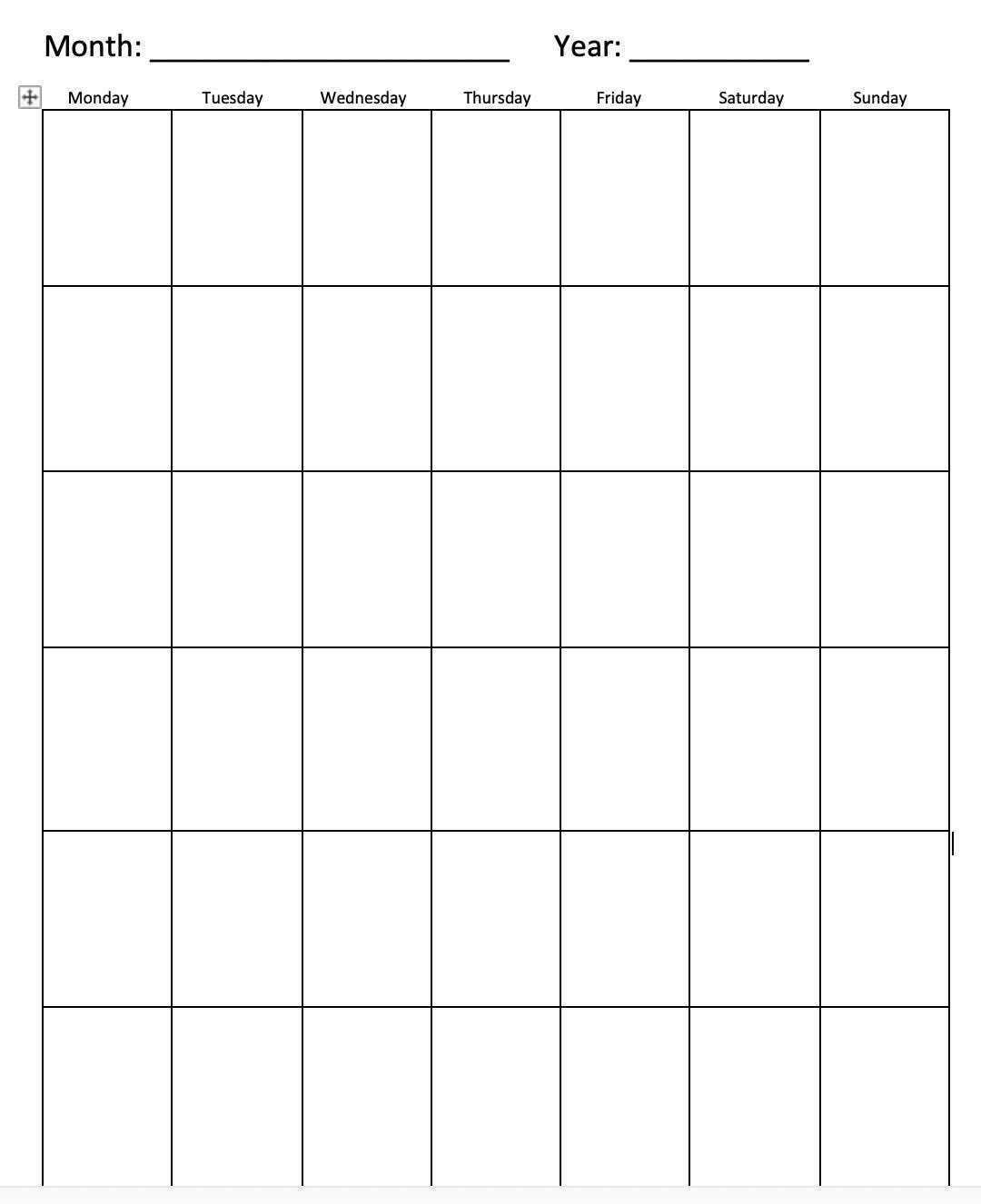 Portrait Monthly Calendar DOWNLOAD Etsy Portrait Monthly Calendar DOWNLOAD Etsy