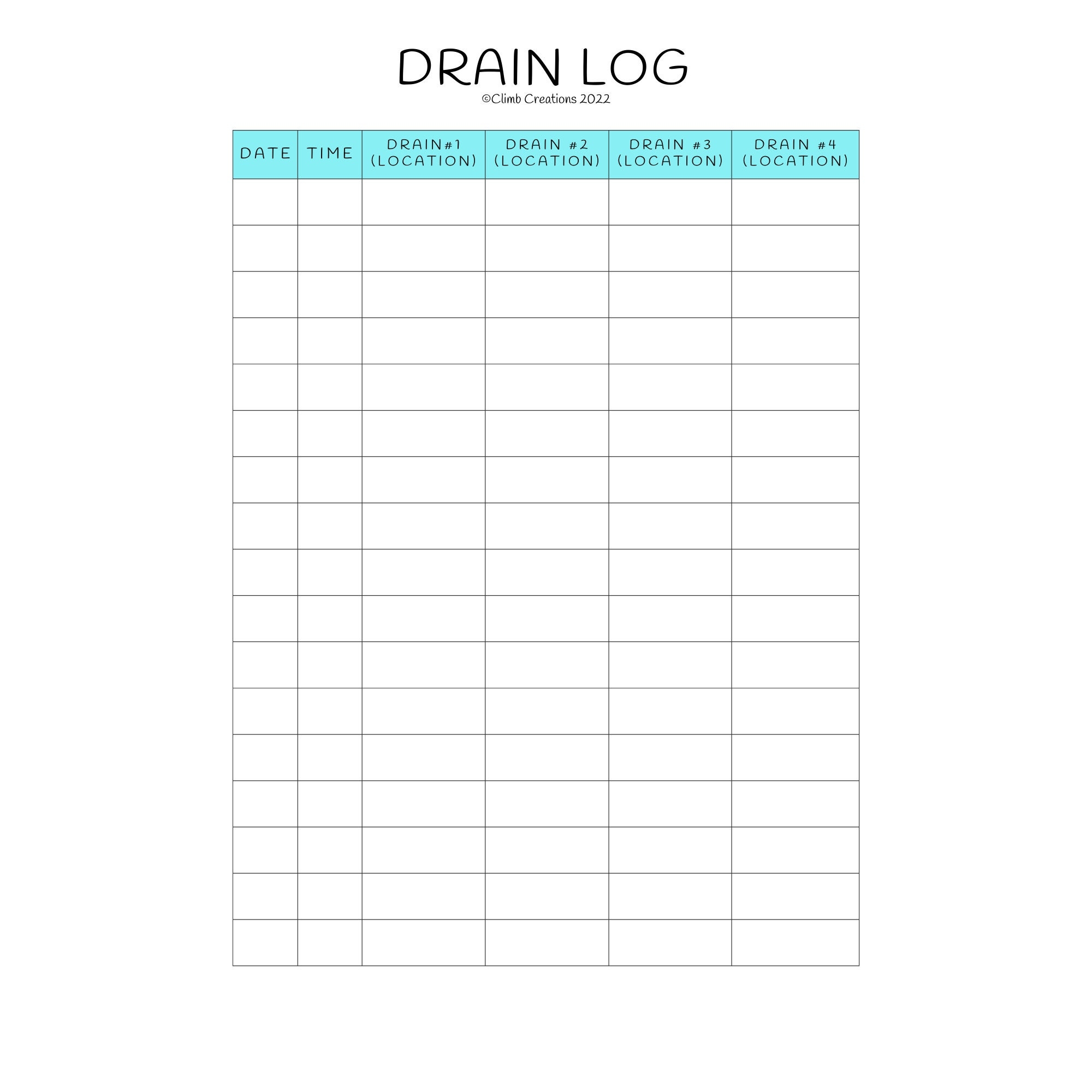 Post op Medicine Pain Tracker Surgery Recovery Log digital Download Etsy