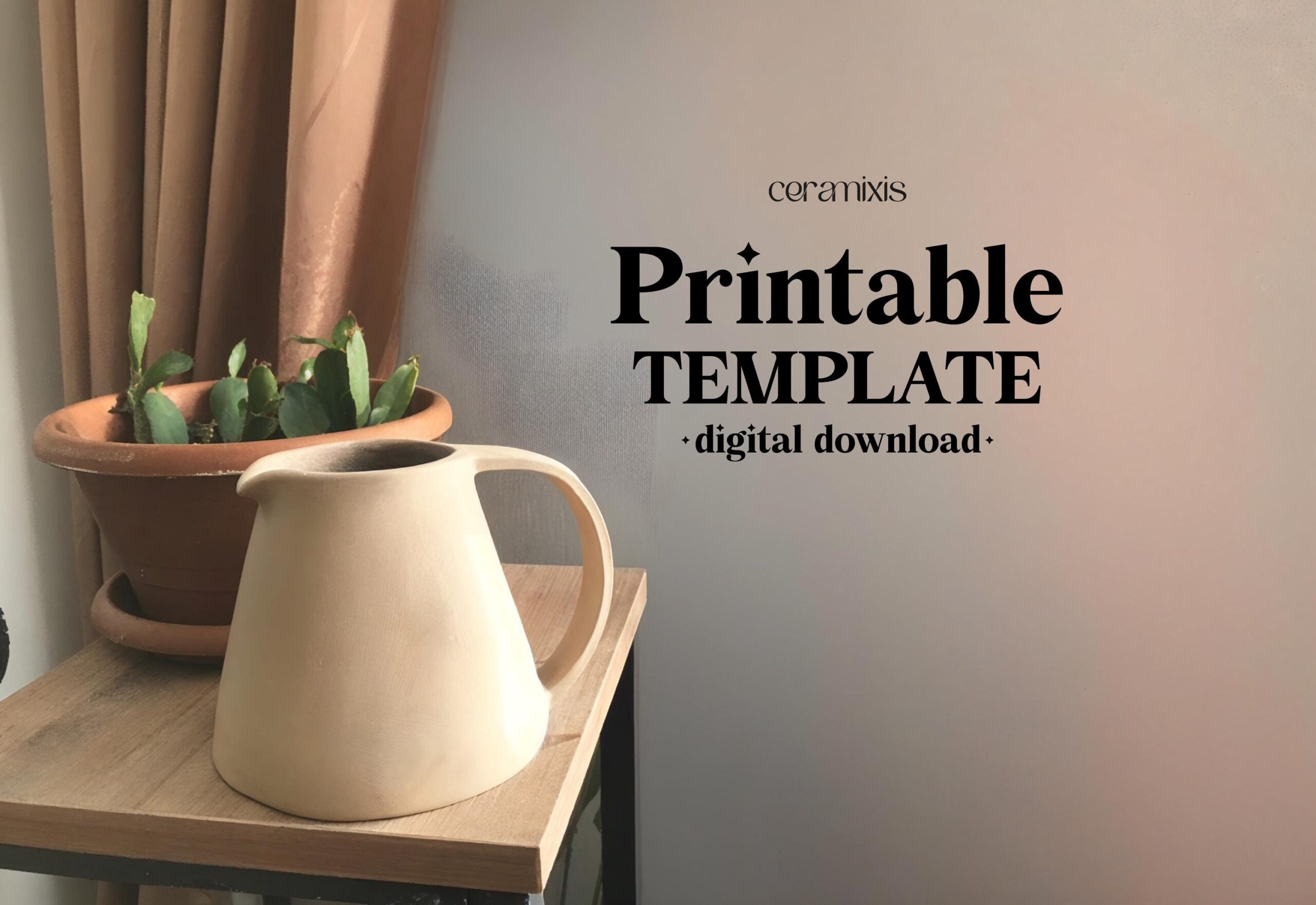 Pottery Pitcher Template Etsy