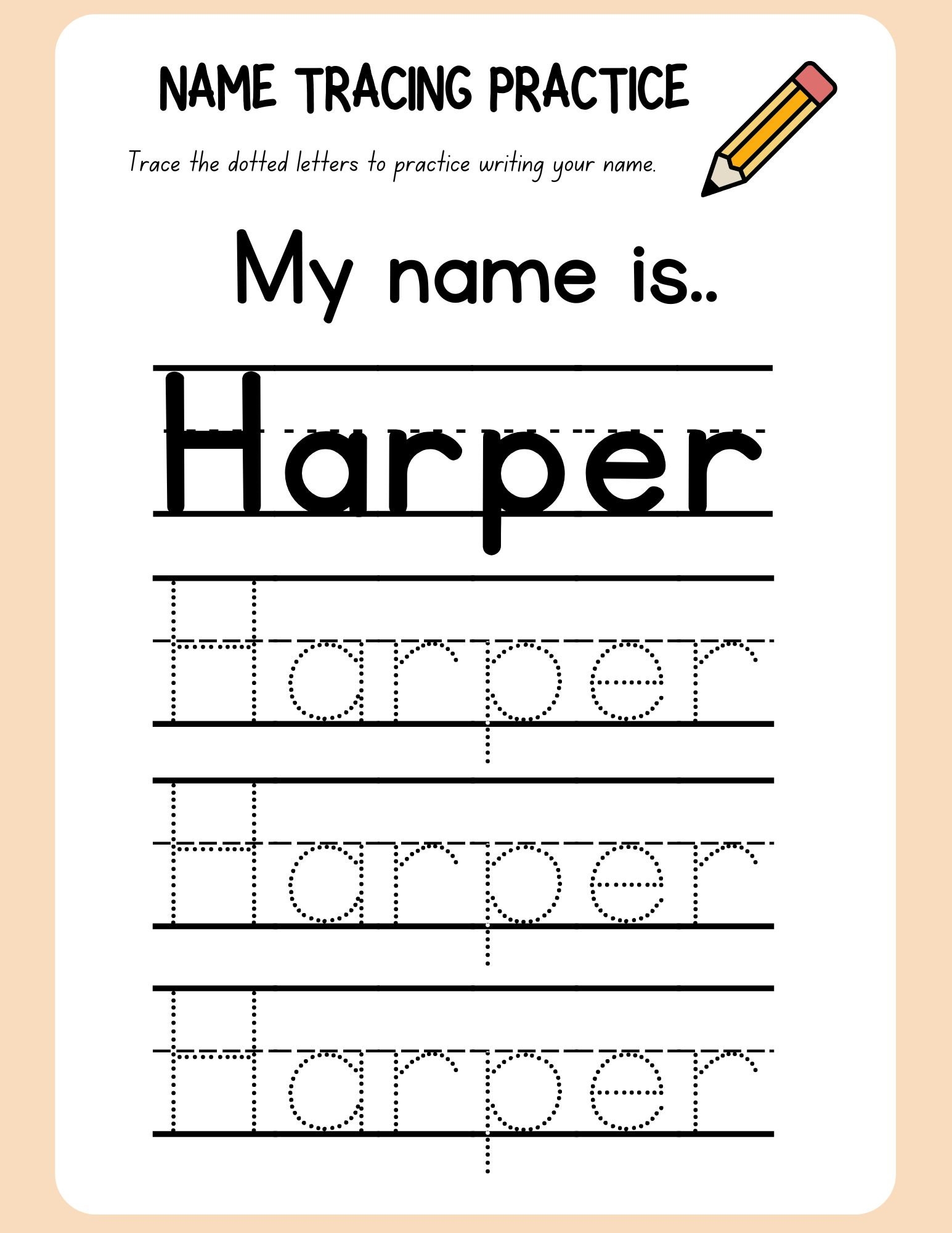 Name Tracing Worksheets Free Printable