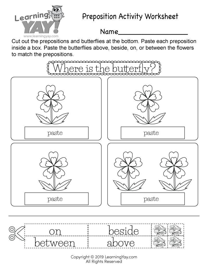 Preposition Activity Worksheet For 1st Grade Free Printable Preposition Activity Worksheet For 1st Grade Free Printable