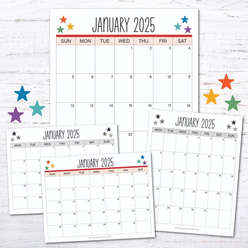 A5 Calendar Printable