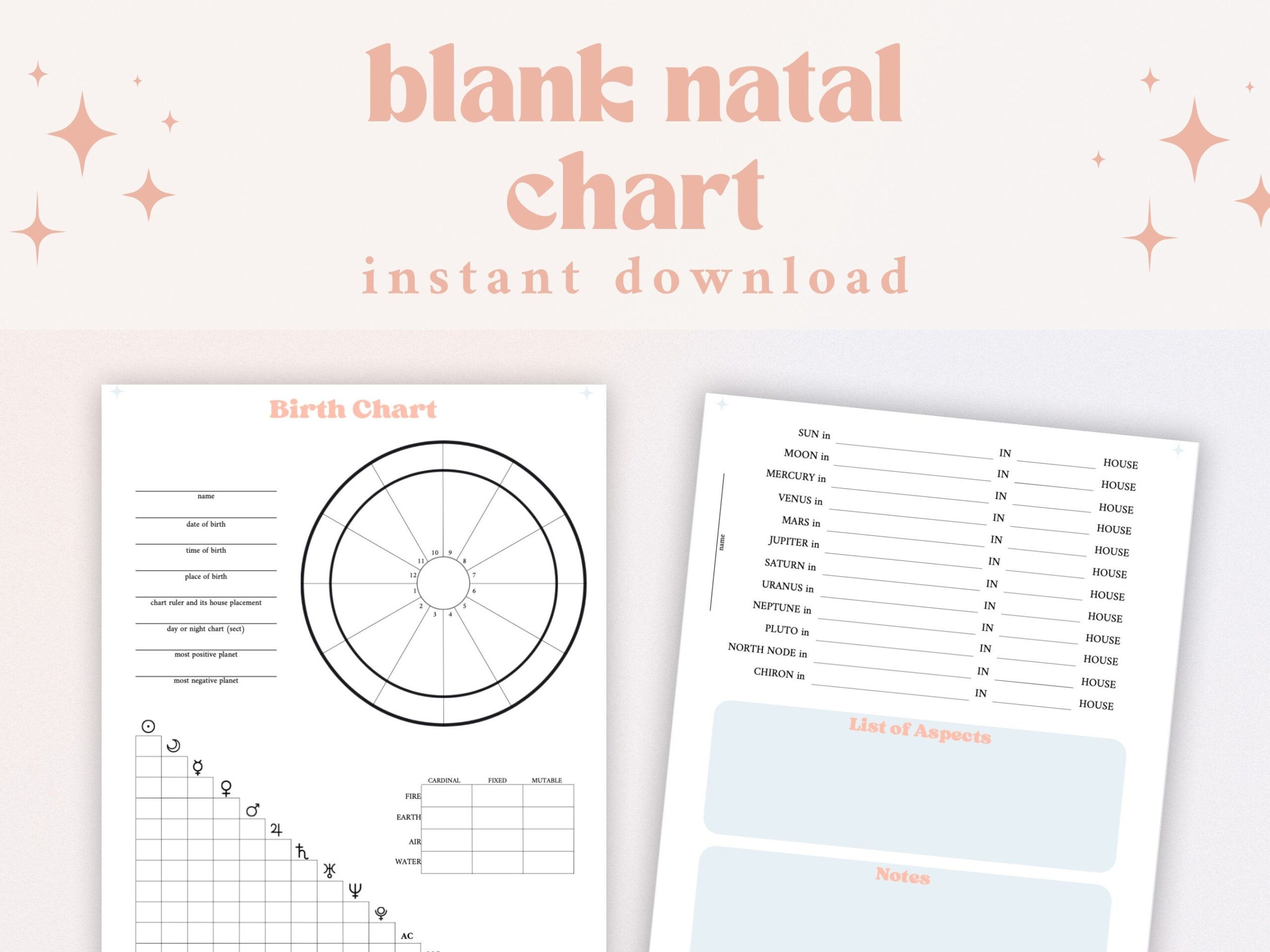 Free Printable Natal Chart Template