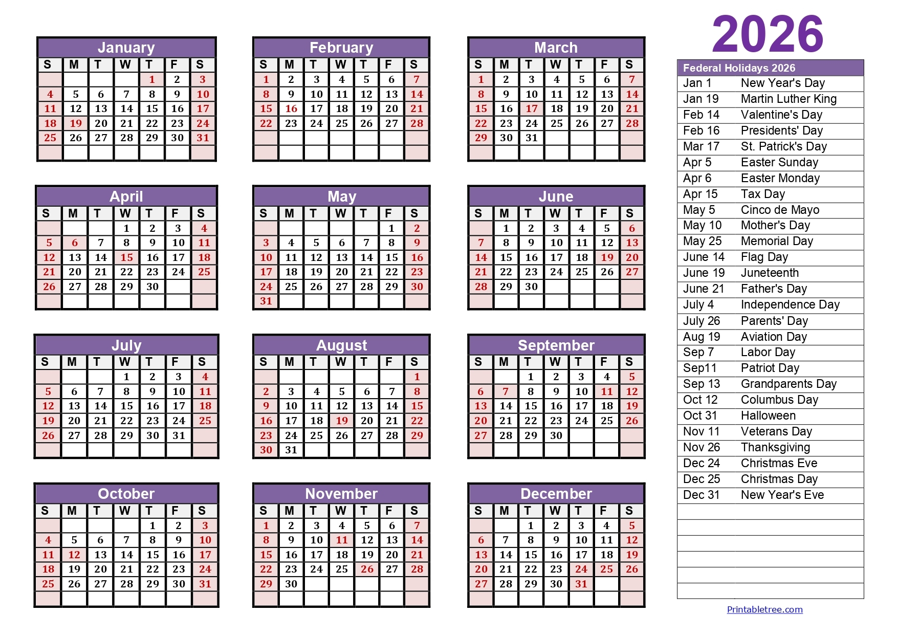 Printable 4 Month Calendar 2026 Printable 4 Month Calendar 2026