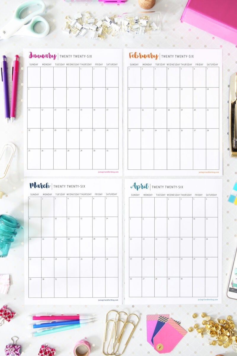 Printable Calendar 8 Beautiful FREE Calendars Abby Lawson
