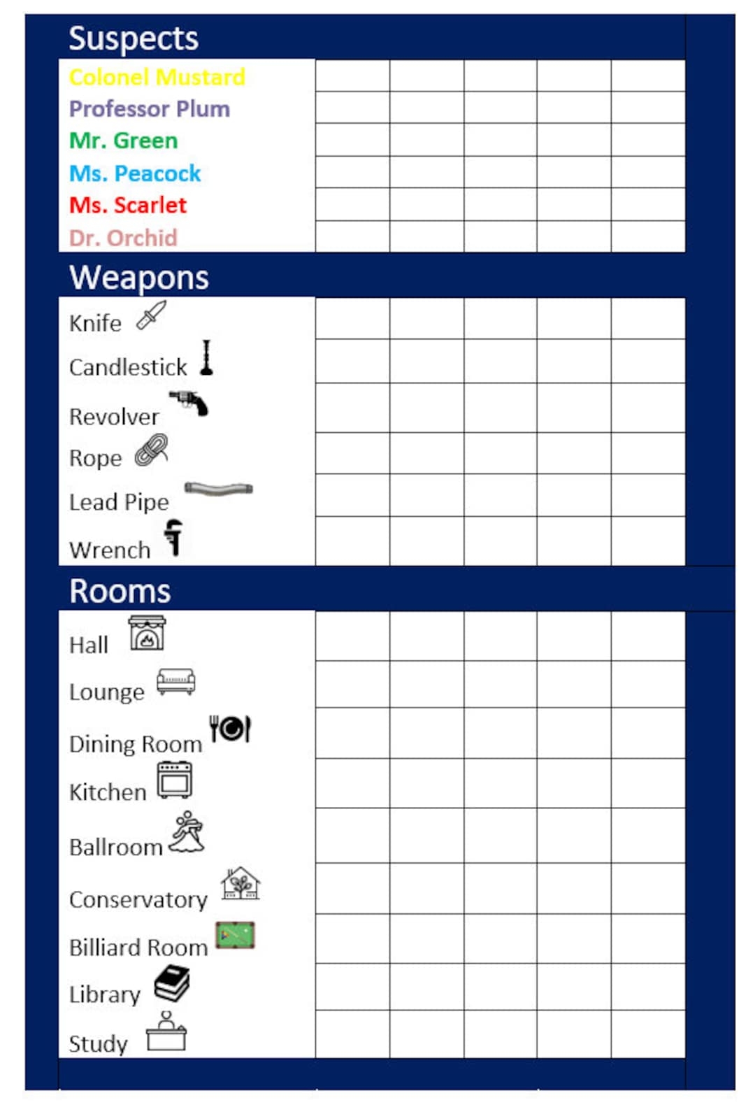 Free Printable Clue Sheets Printable Free Printable Clue Sheets Printable