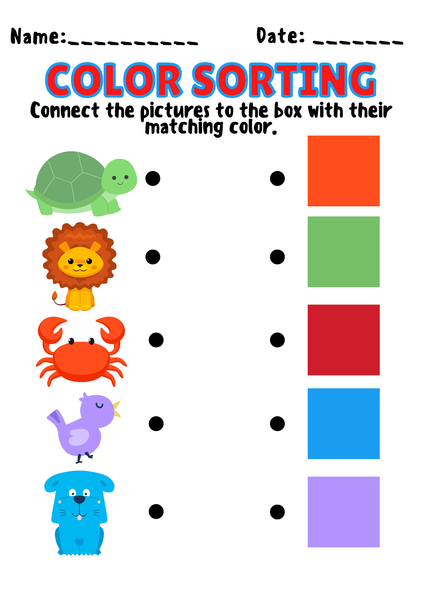 Printable Color Sorting And Matching Activity Sheet For Kindergarten By Helengrace Raket PH