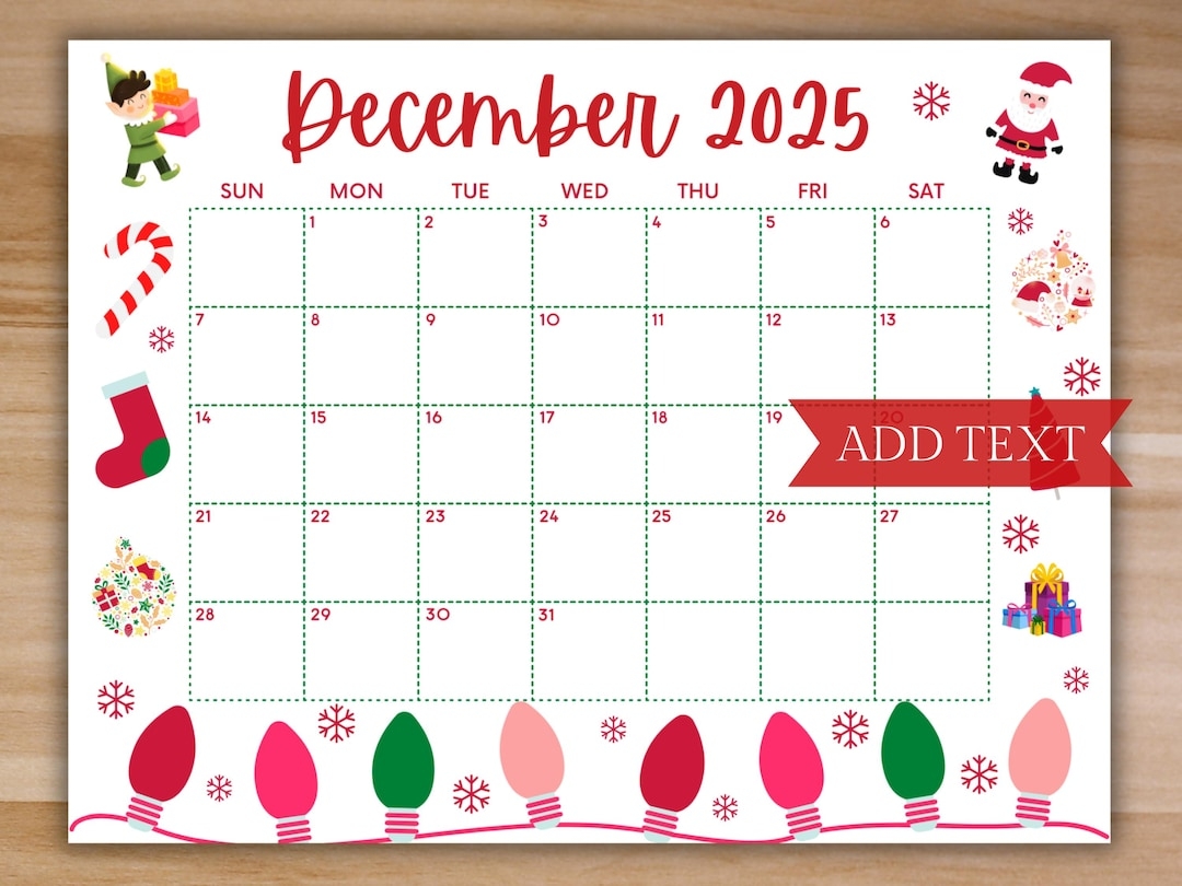 Printable 2025 December Calendar - Free Printable Templates
