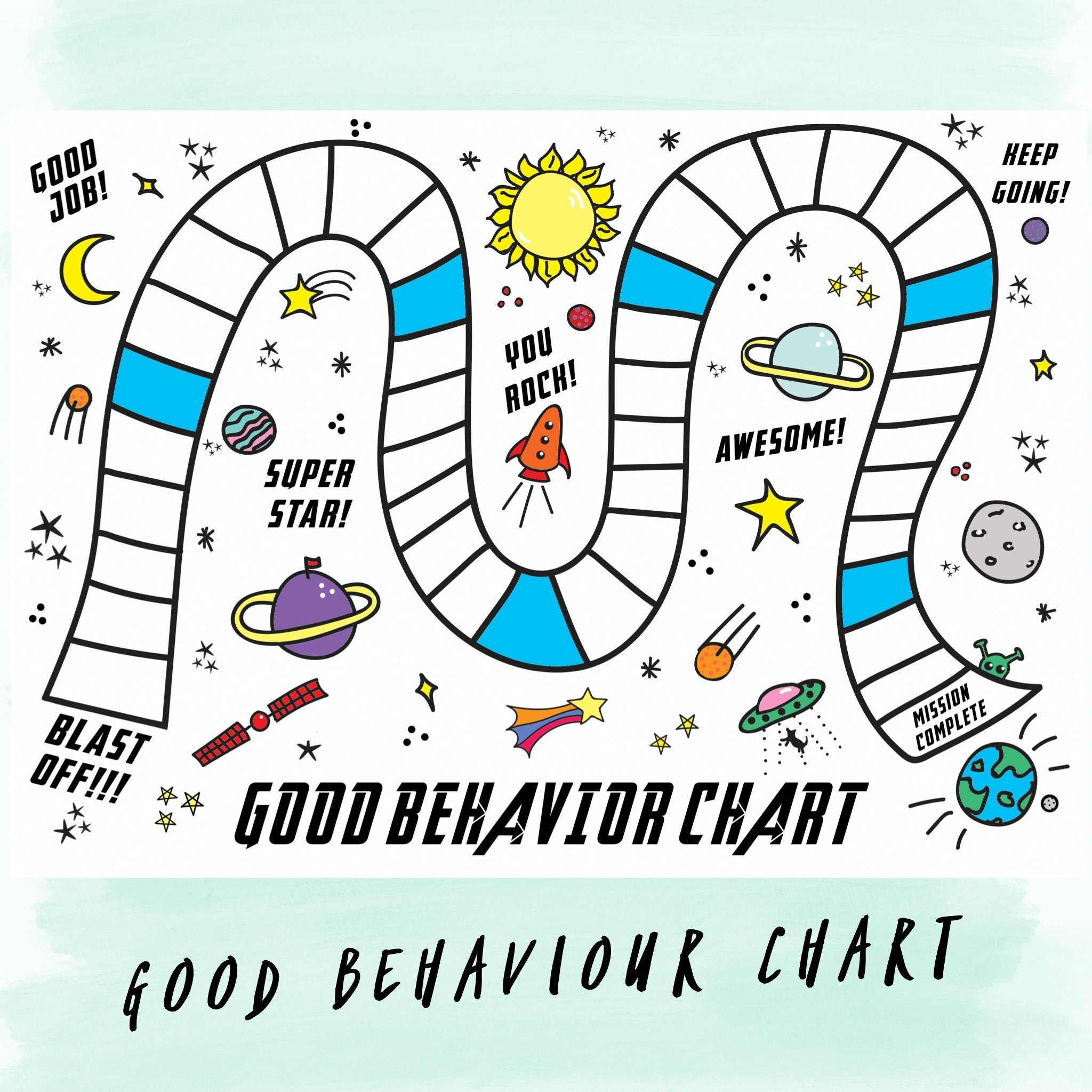 Printable Good Behavior Chart Outer Space Printable Good Behavior Chart Outer Space