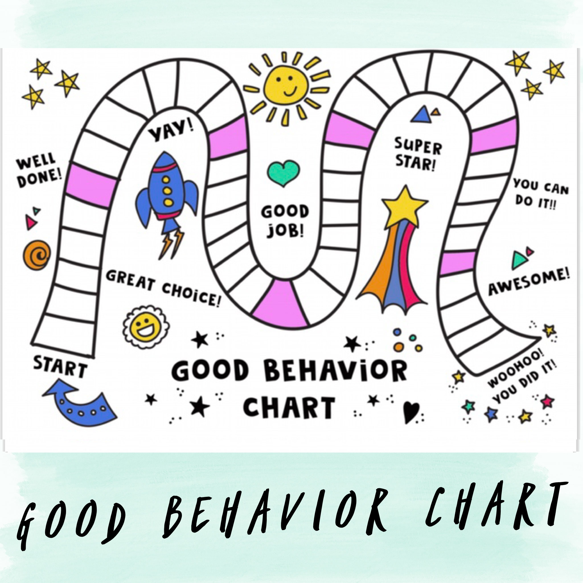 Printable Good Behavior Chart Pink Etsy