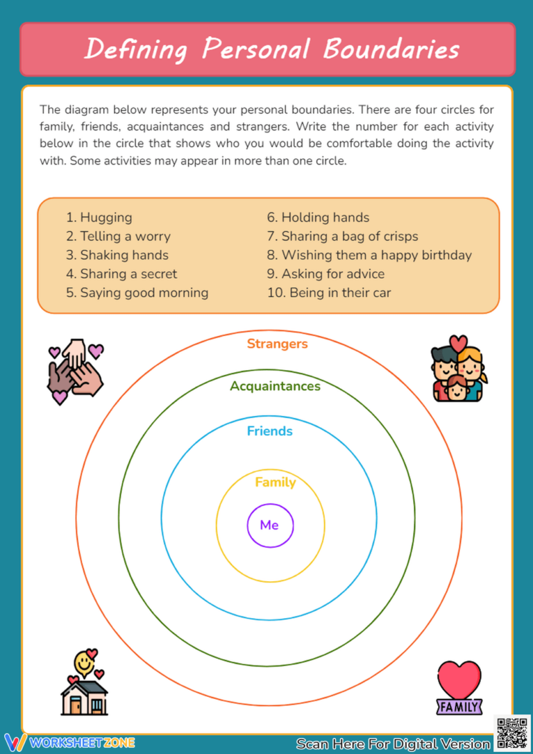 Printable Grade 4 Boundaries Circle Worksheets