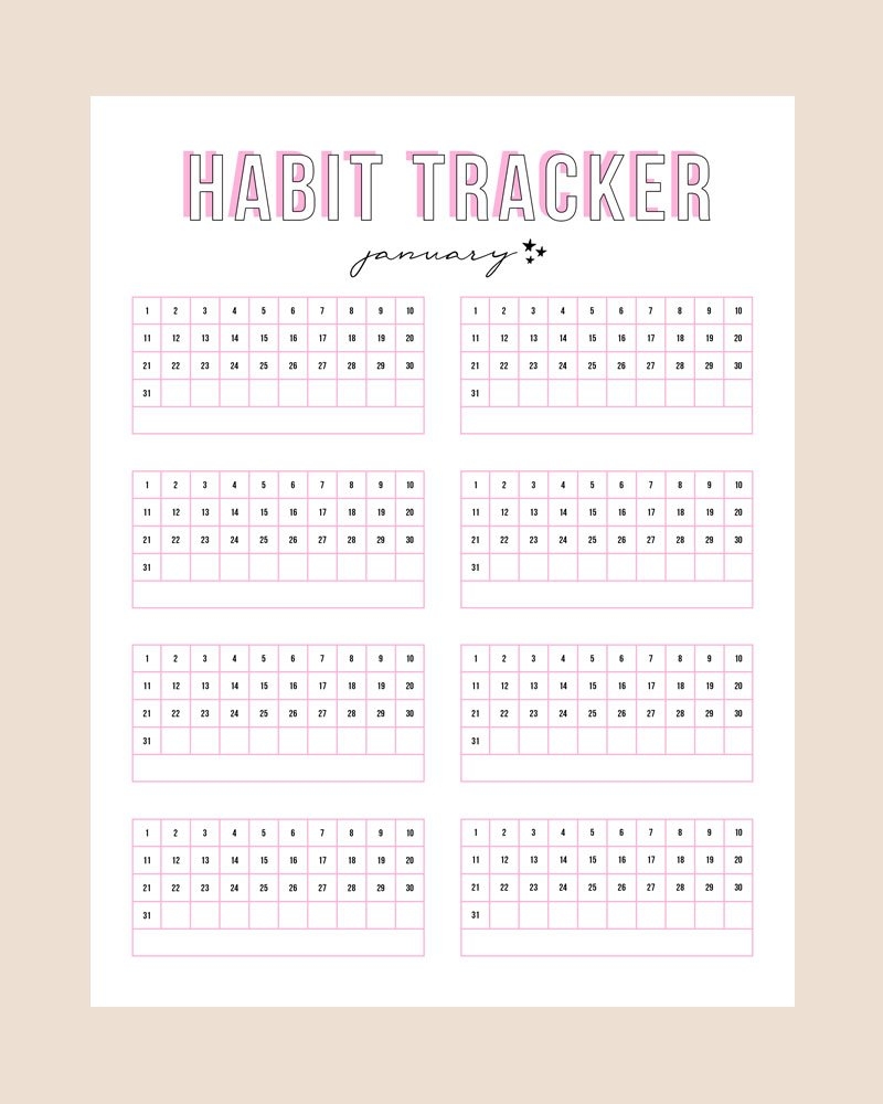 Printable Habit Trackers 12 Months Elephant On The Road