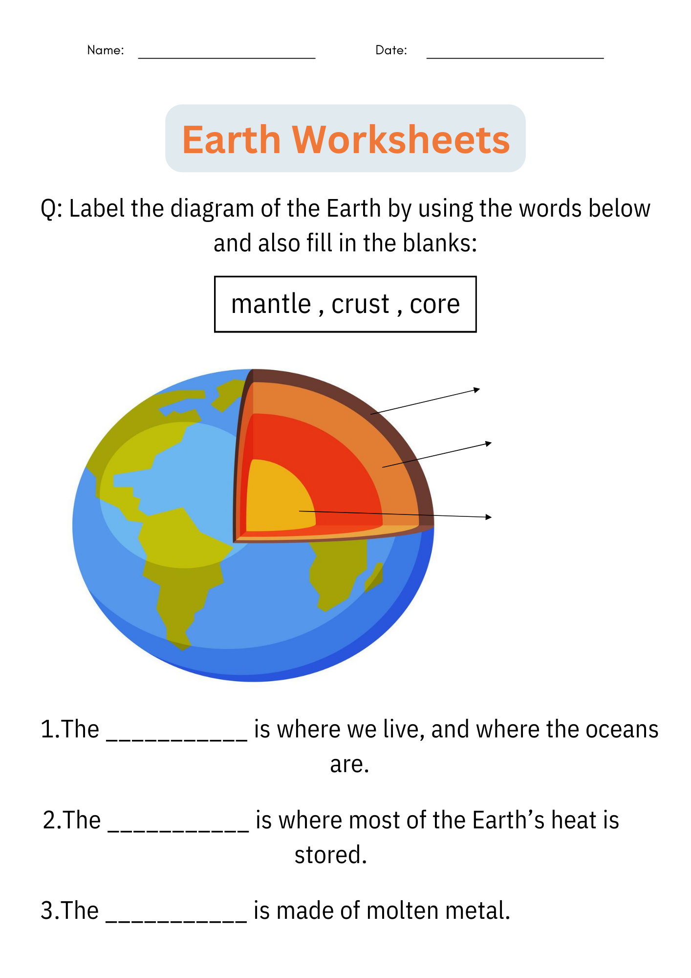 Printable Layers Of The Earth Worksheets Earth Science Activities For Grade 1 Made By Teachers Printable Layers Of The Earth Worksheets Earth Science Activities For Grade 1 Made By Teachers