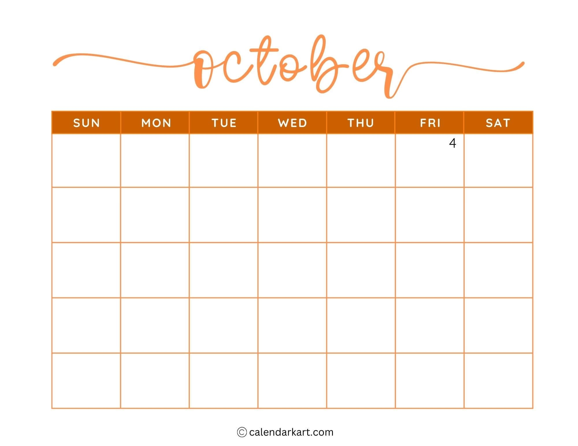 Printable Blank Month Calendar