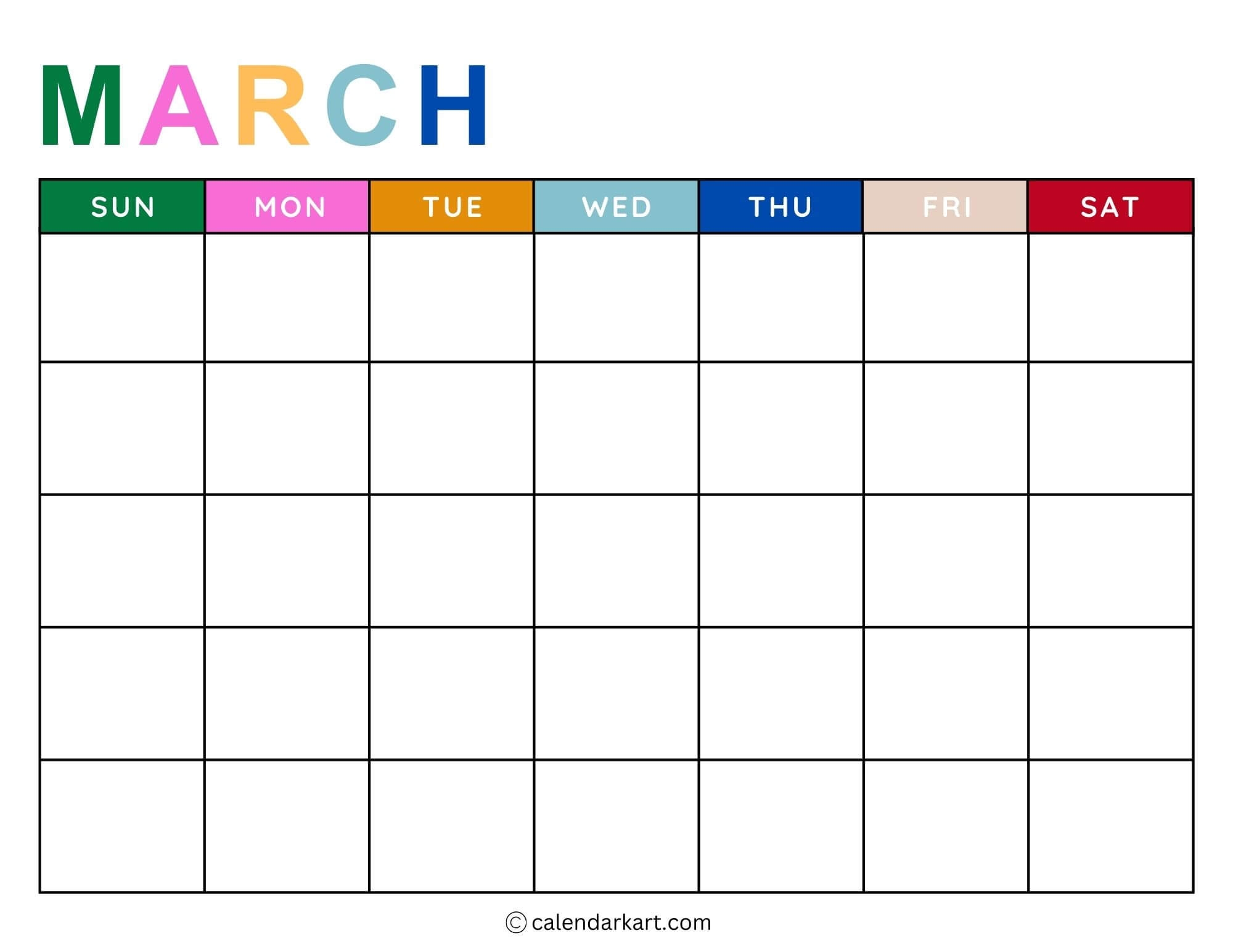 Printable Monthly Weekly And Yearly Blank Calendar Templates