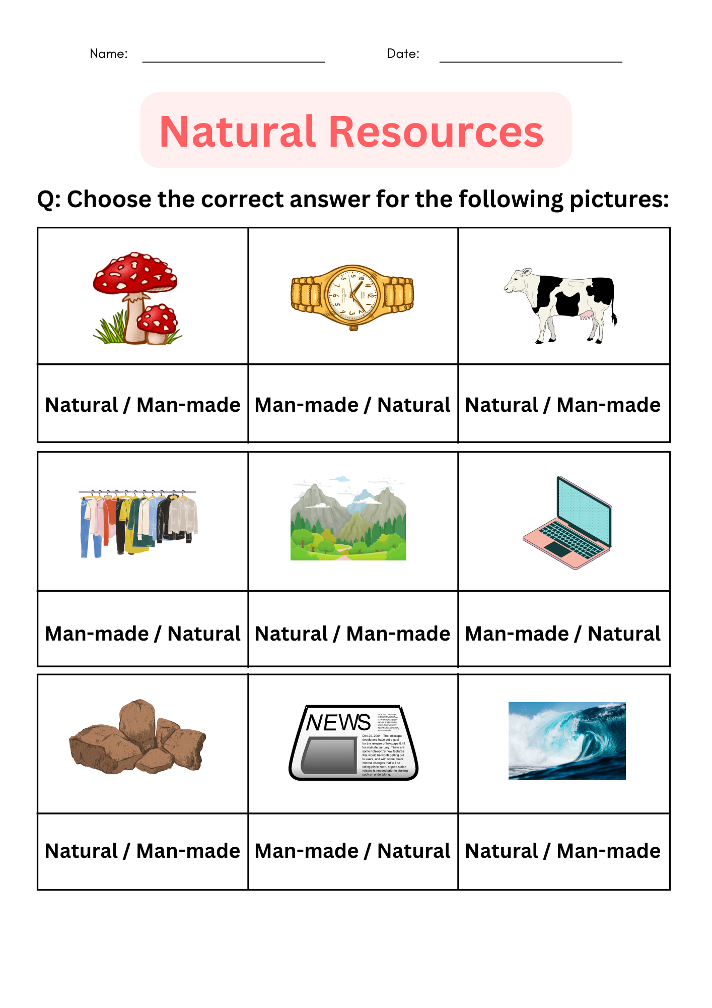 Printable Natural Resources Natural And Man made Worksheets For Grade 1 2 3 Made By Teachers Printable Natural Resources Natural And Man made Worksheets For Grade 1 2 3 Made By Teachers