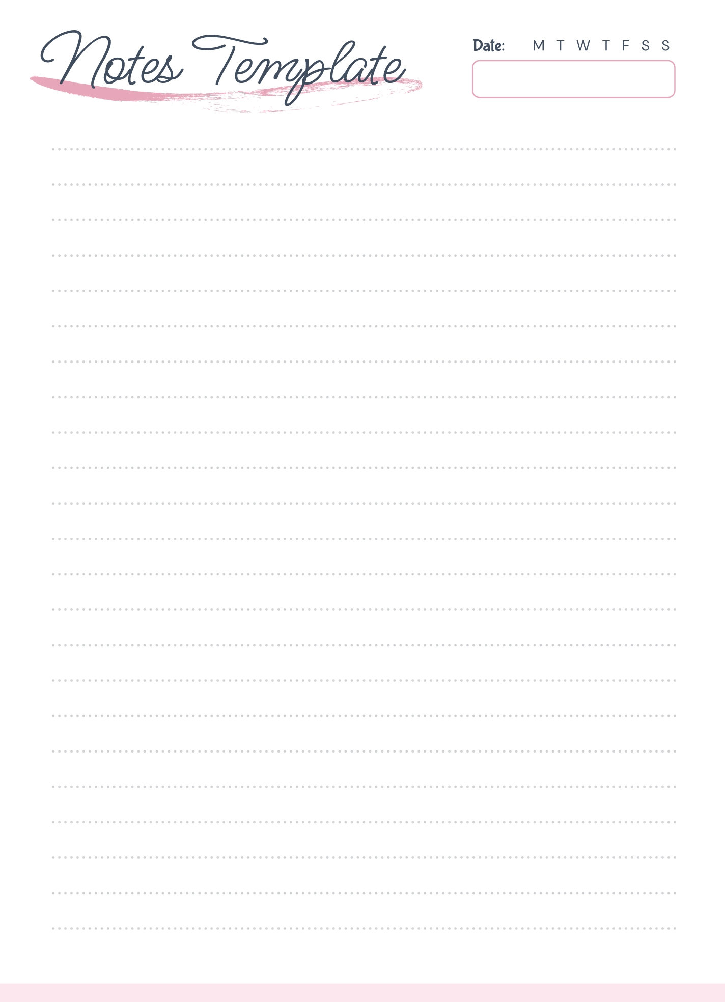 Printable Notes Free Google Docs Template Gdoc io