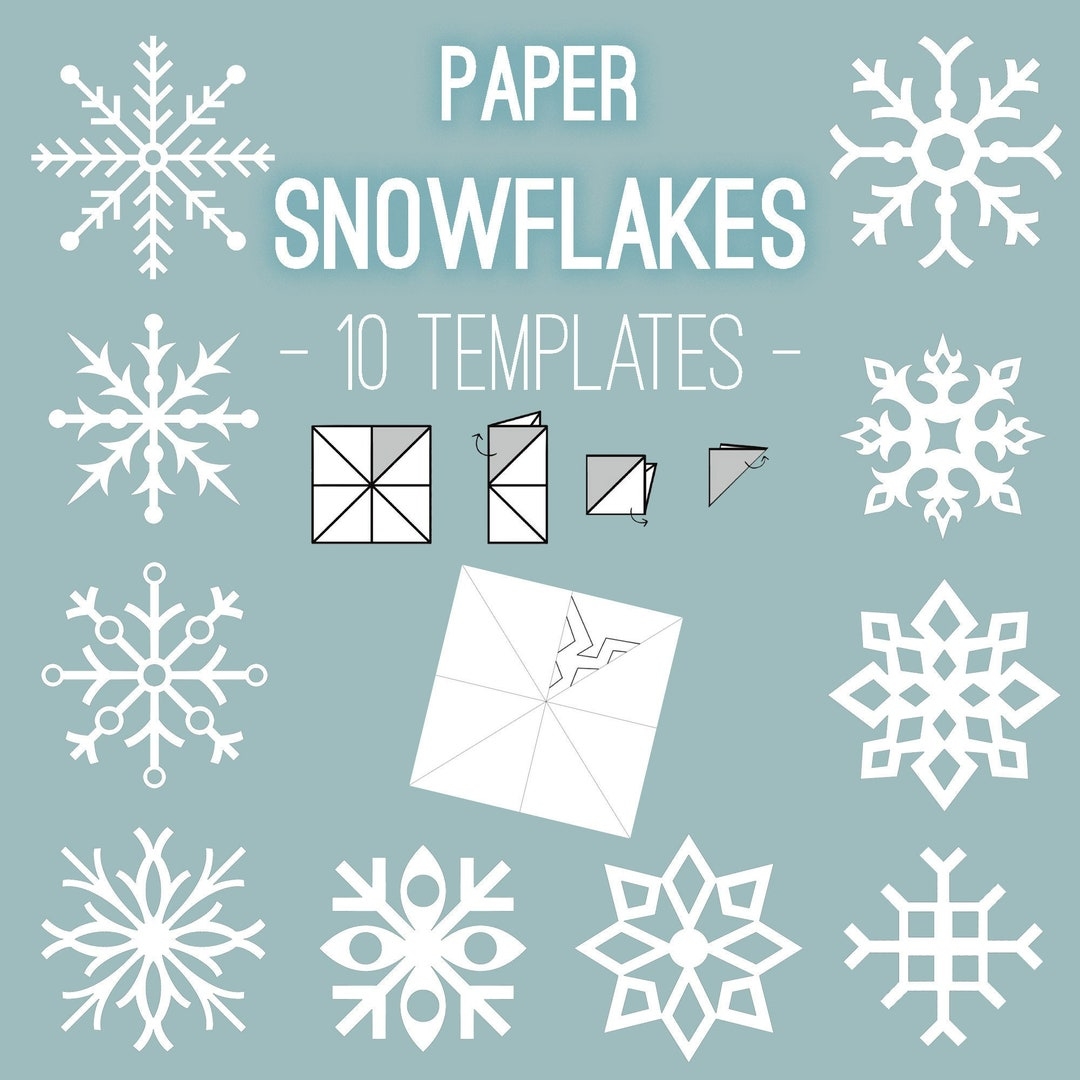 Printable Paper Snowflakes DIY Snowflakes Winter Decor Printable Paper Snowflakes DIY Snowflakes Winter Decor