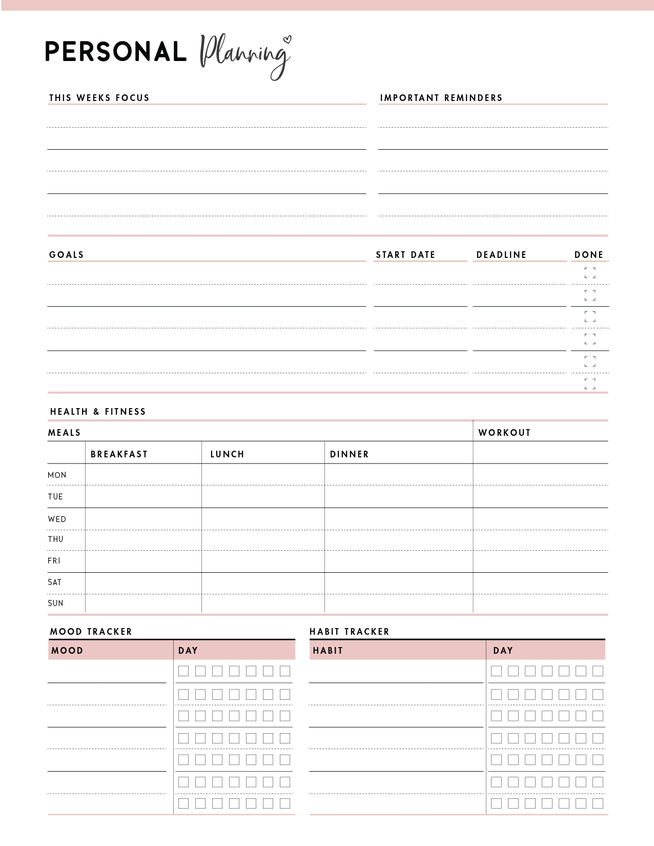 Printable Personal Growth Plan Template You Need This In Your Life Printable Personal Growth Plan Template You Need This In Your Life