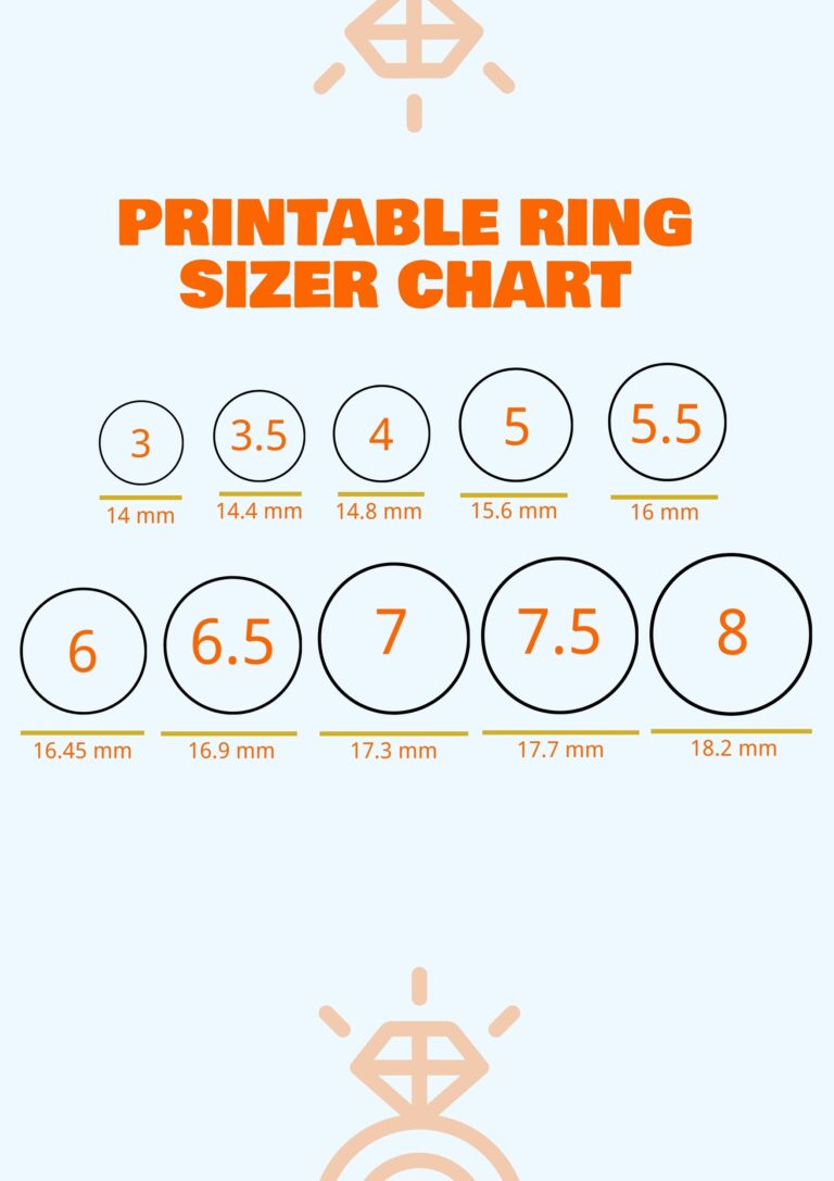 Printable Ring Size Print Out Measuring Tool Ring Size Chart Print Out Ring Measurement Tool