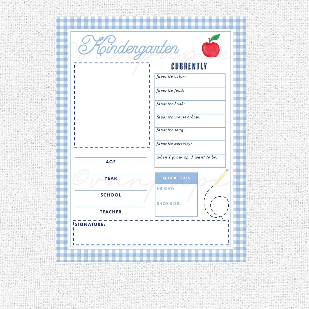 PRINTABLE School Memory Pages Printable Back To School Interview Customizable School Memory Book Etsy