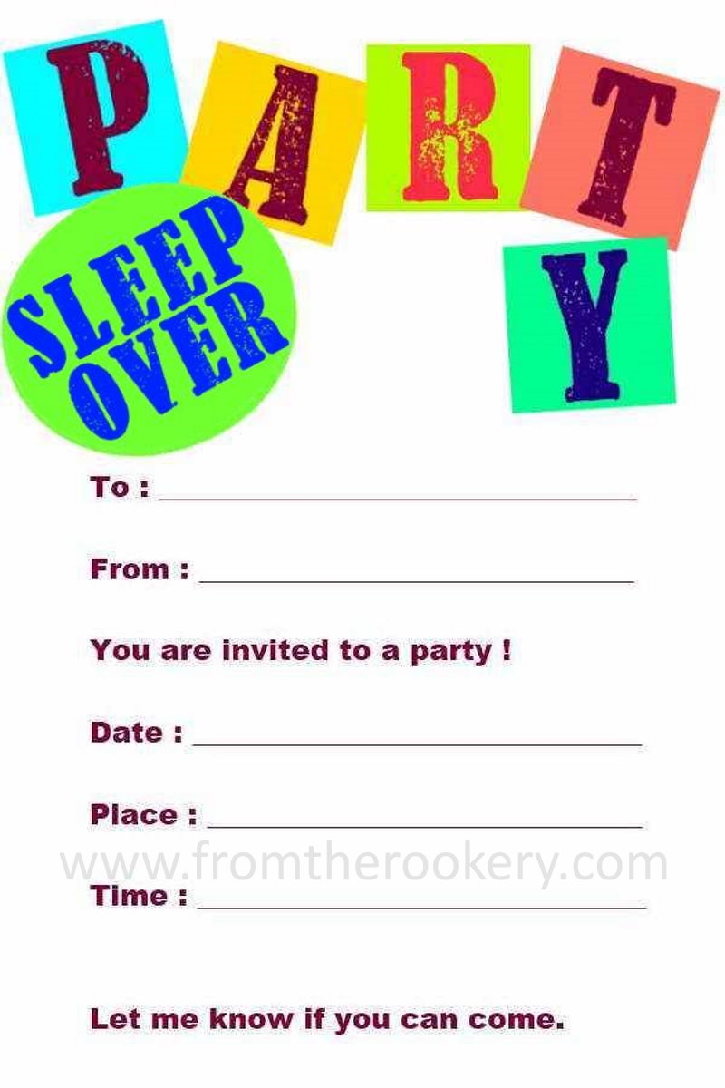 Free Printable Sleepover Party Invitations Templates Free Printable Sleepover Party Invitations Templates
