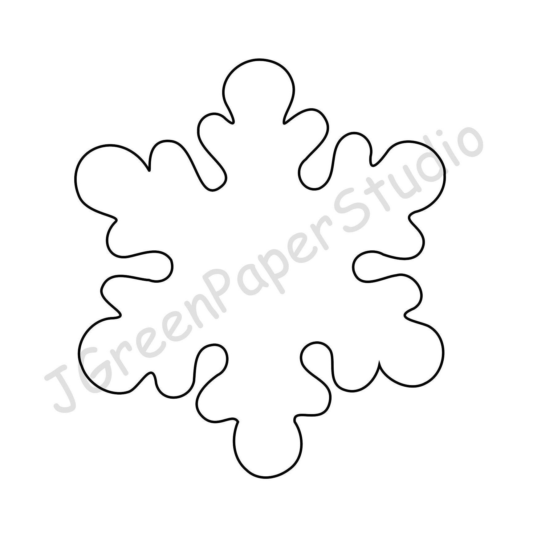 Printable Snowflake Line Art Template PDF SVG Digital Download Christmas Winter Snow Coloring Page Stencil Bulletin Board Decor Kids Craft