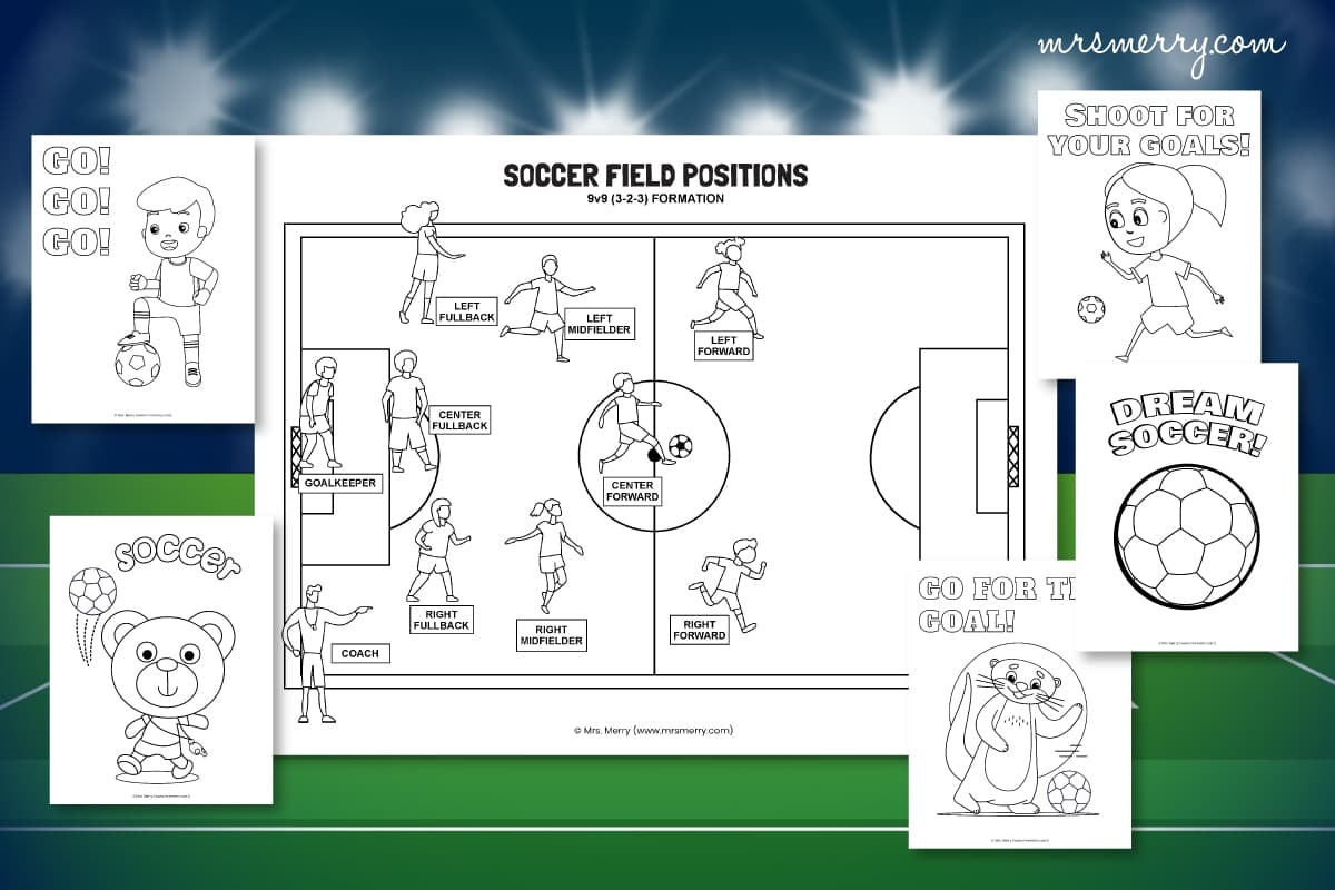 Printable Soccer Field Positions For Kids Coloring Pages Mrs Merry