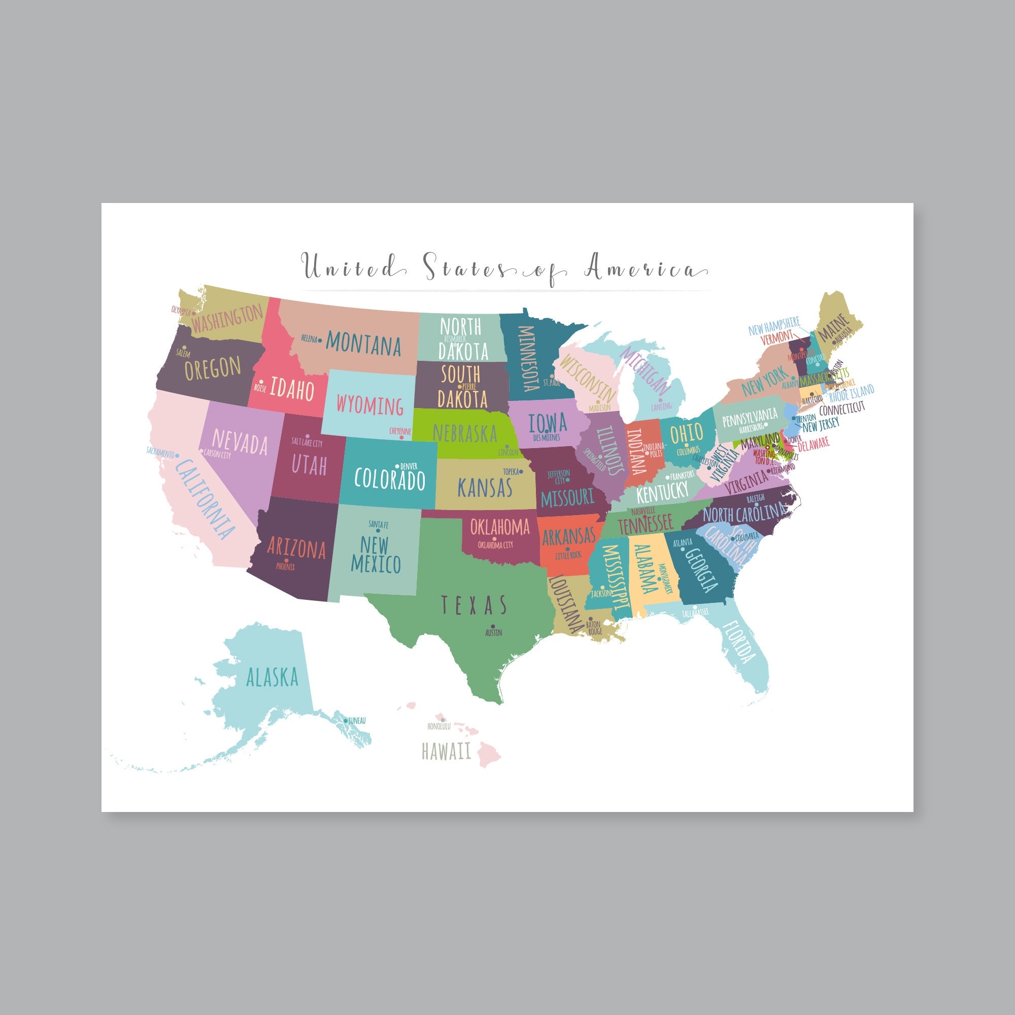 Printable States And Capitals Map United States Map PDF Worksheets Library
