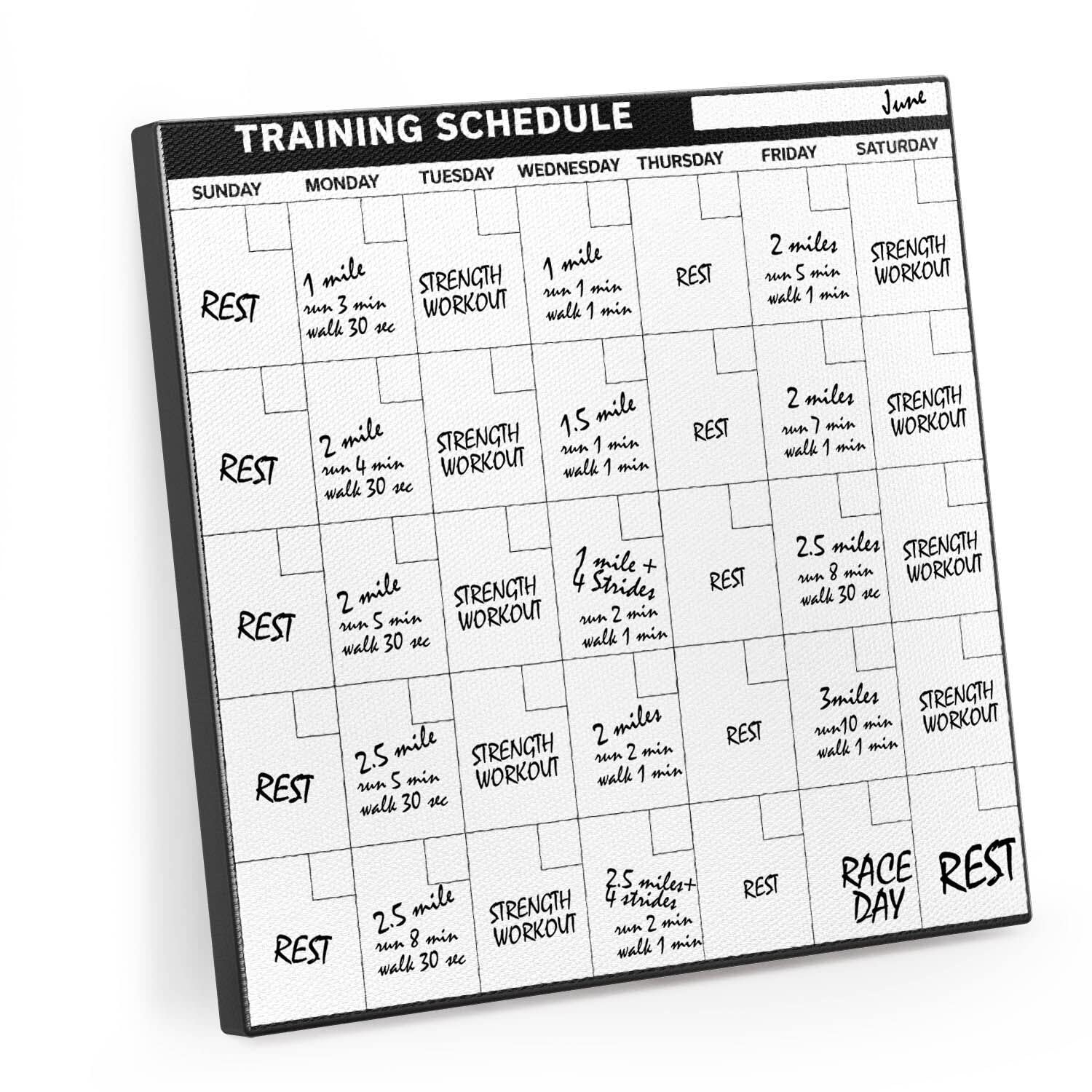 Printable T25 Workout Running Wall Art Training Calendar Dry Erase Decor For Runner