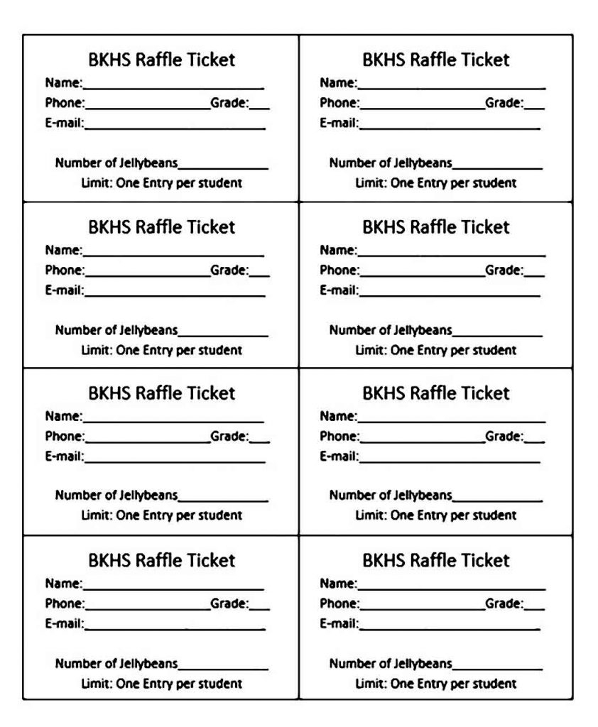 Printable Tickets For Raffle Printable Party Favors