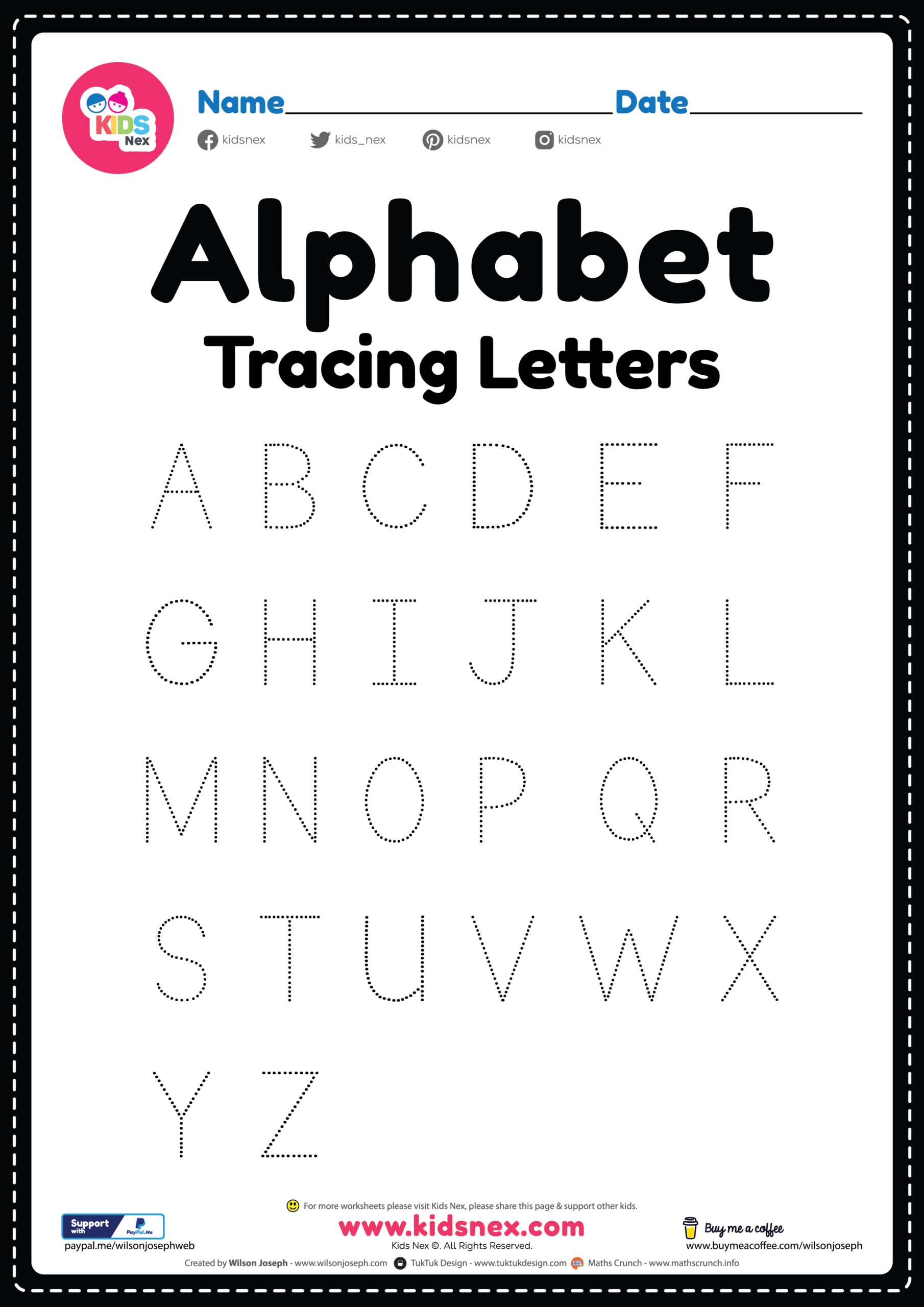 Printable Tracing Letters Printable Party Favors