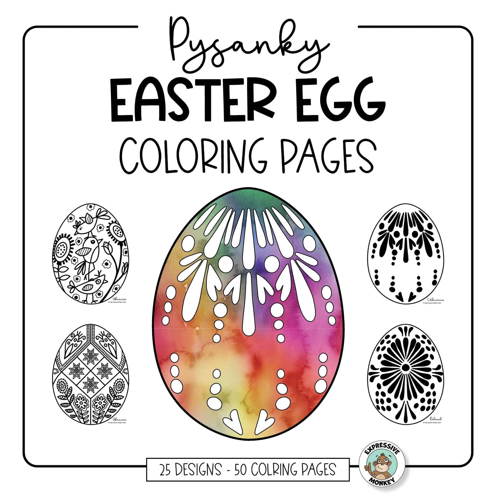 Pysanky Eggs Coloring Pages Expressive Monkey Pysanky Eggs Coloring Pages Expressive Monkey